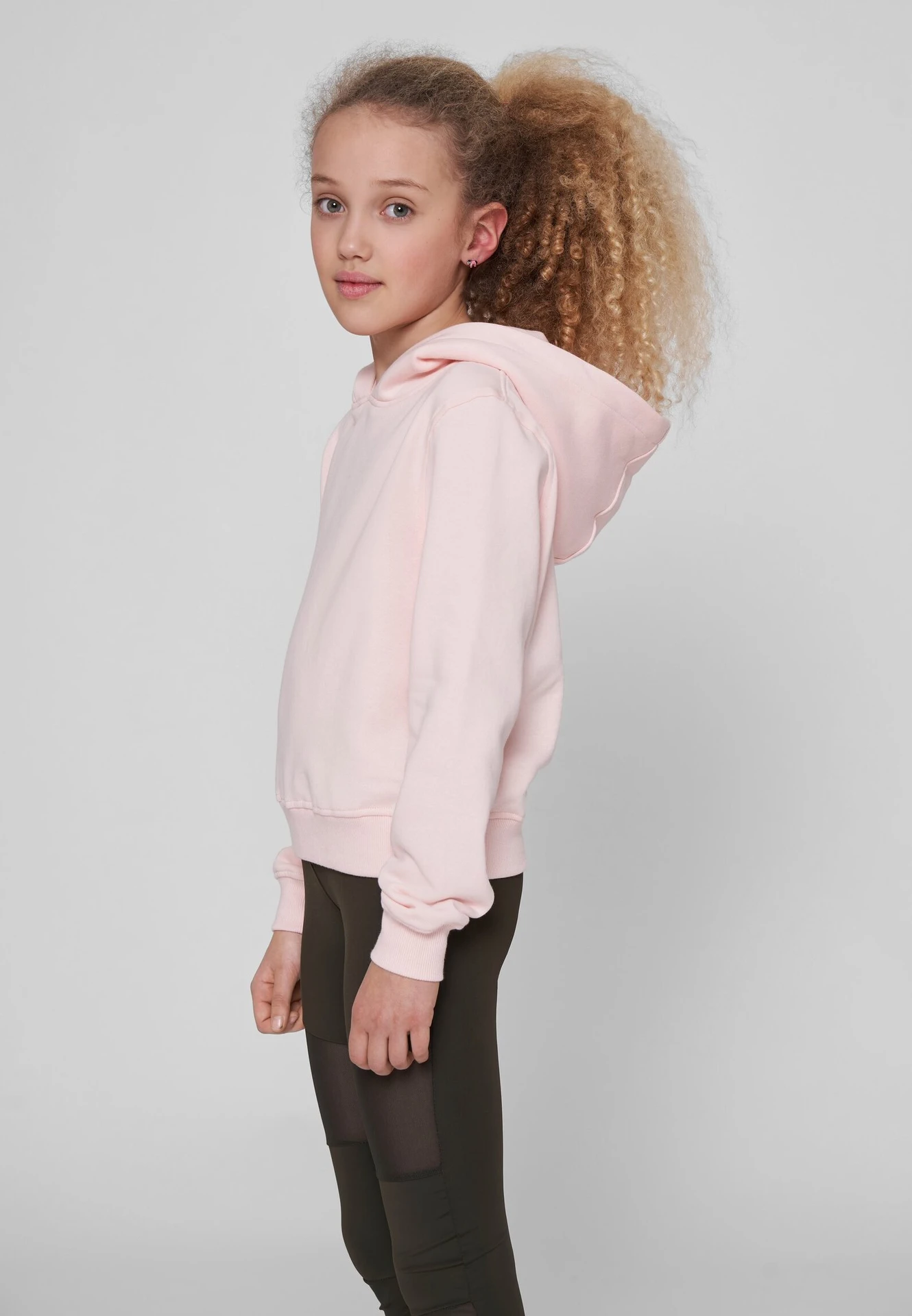 Build Your Brand Girls Cropped Sweat Hoody
