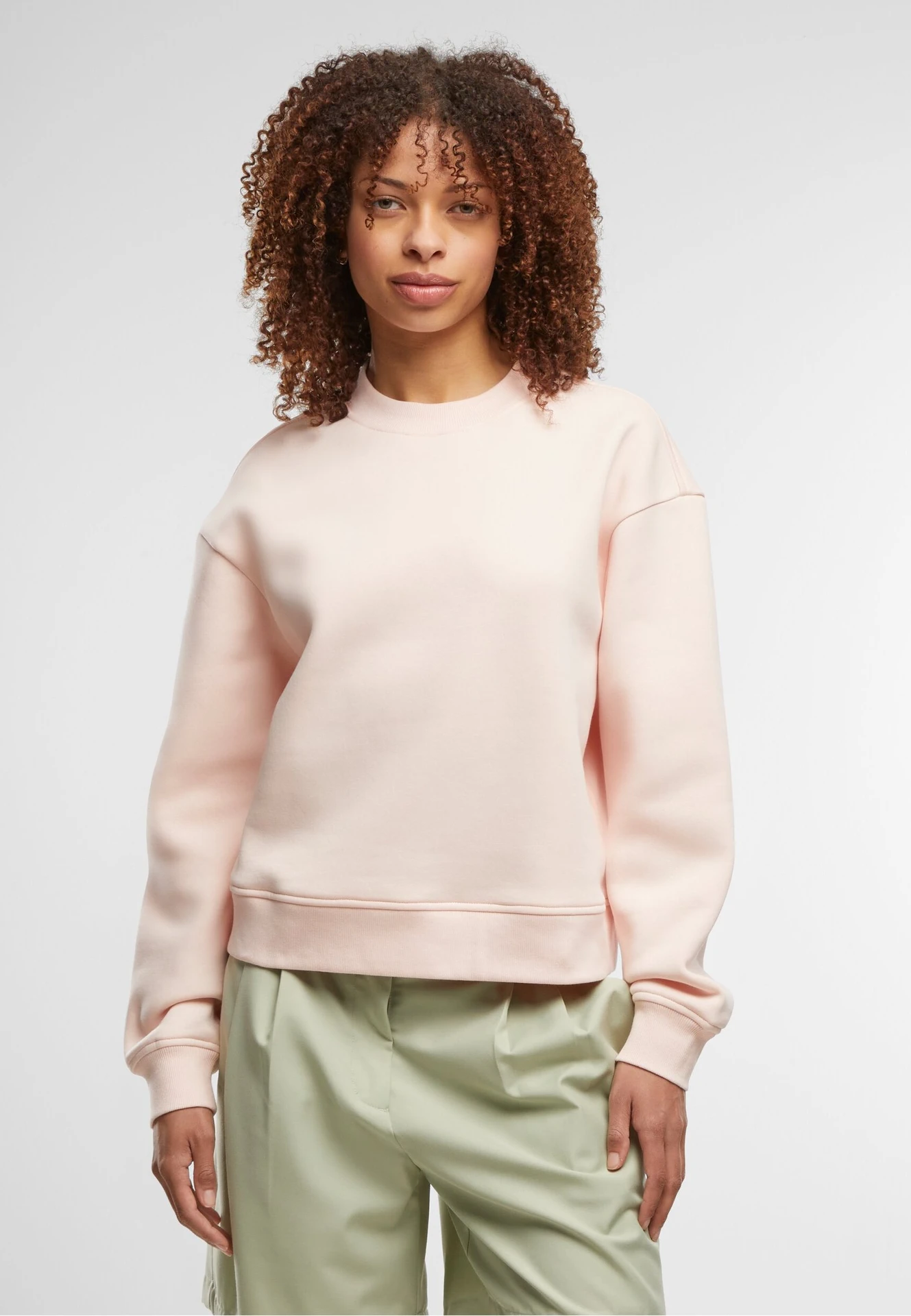Build Your Brand Ladies Oversized Crewneck Sweatshirt