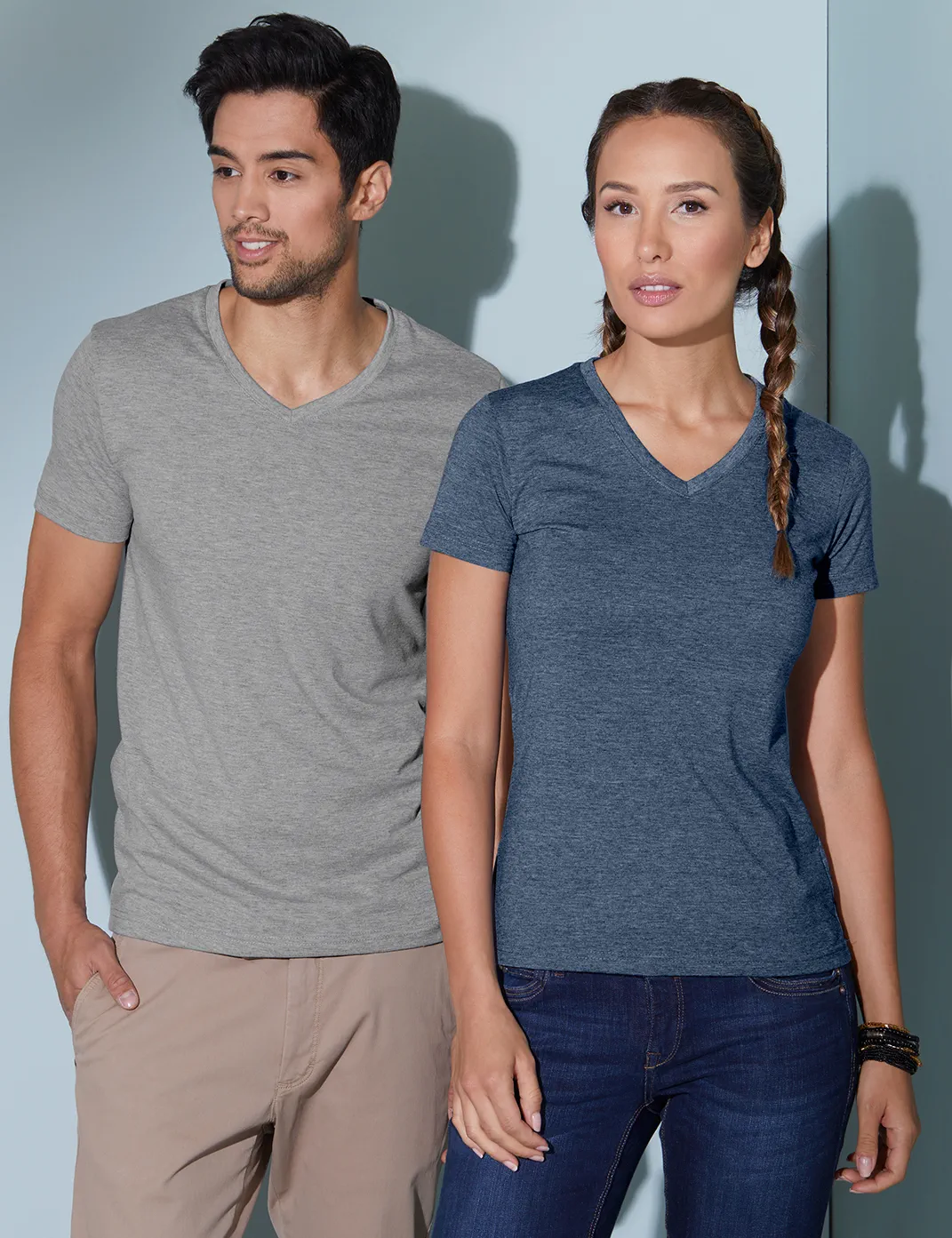 jn973-ladies-heather-t-shirt-model-0 James & Nicholson Ladies Heather T-Shirt