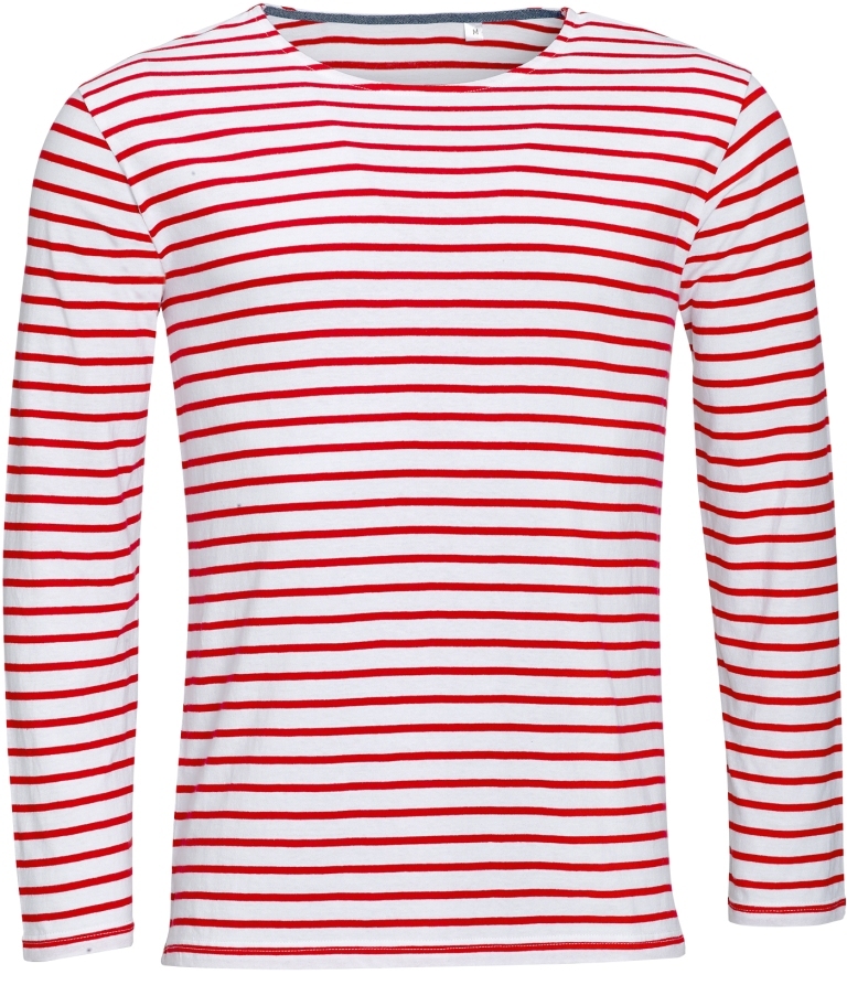 SOL'S Men's Long Sleeve Striped T-Shirt Marine SOL'S Men's Long Sleeve Striped T-Shirt Marine