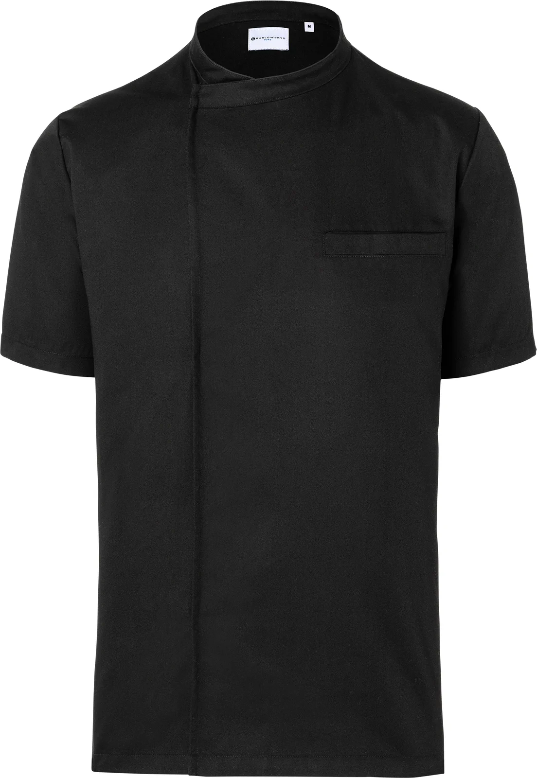 karlowsky-bjm3-kurzarm-ueberwurf-kochhemd-basic-black-front-3 KARLOWSKY Kurzarm Überwurf-Kochhemd Basic