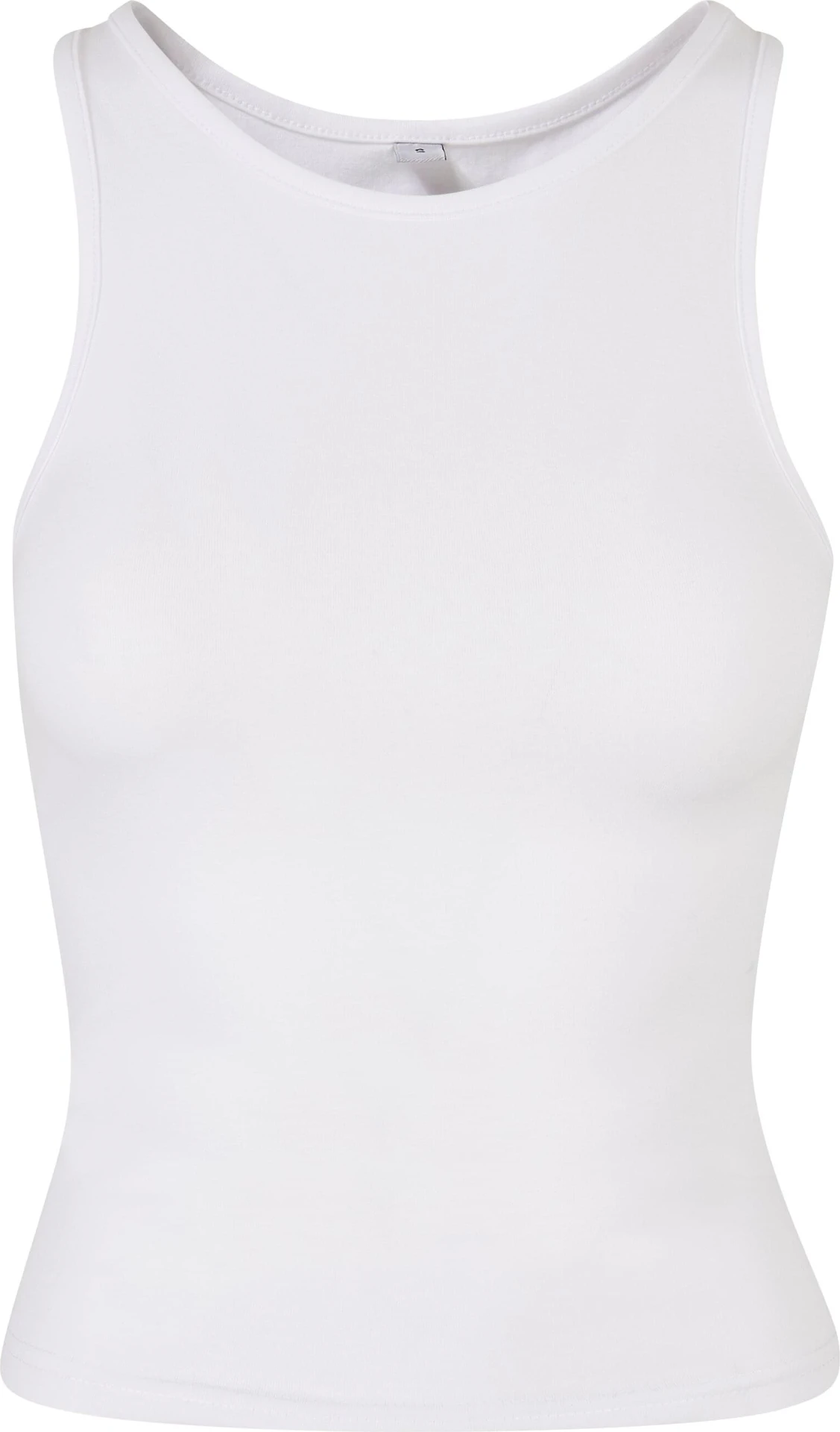 BYB-BY208-ladies-racer-back-top-white-front-4 Build Your Brand Ladies Racer Back Top