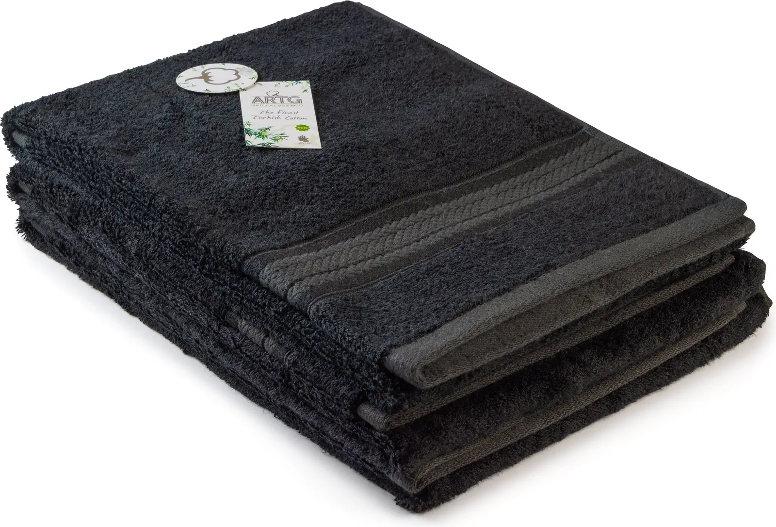 artg-ar403-natural-bamboo-hand-towel-black-front-1 ARTG Natural Bamboo Hand Towel