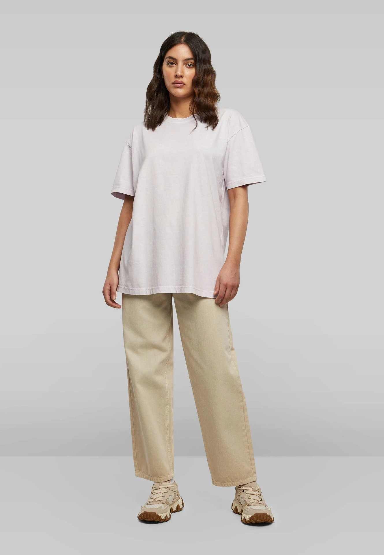 Build Your Brand Ladies Oversized Acid Wash Tee