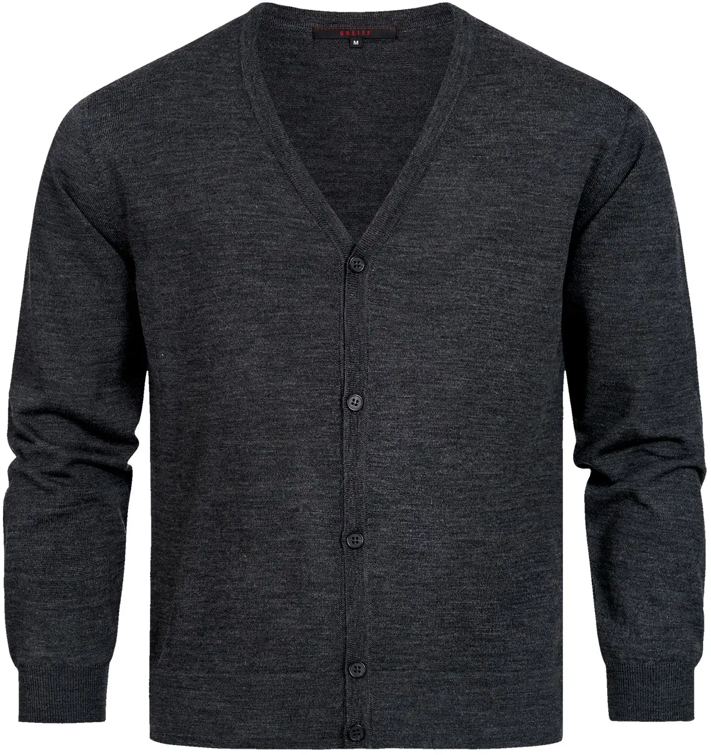 greiff-6043-herren-strickjacke-rf_5050_dunkelgrau-front-2 GREIFF Herren Strickjacke Regular Fit
