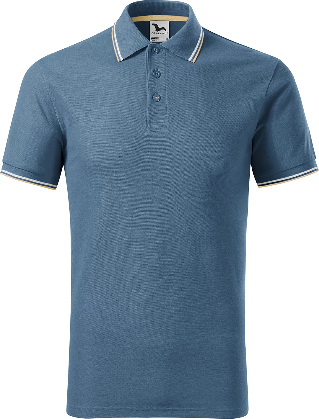 malfini-232-focus-polohemd-herren-denim-front-2 MALFINI Polohemd Focus 232
