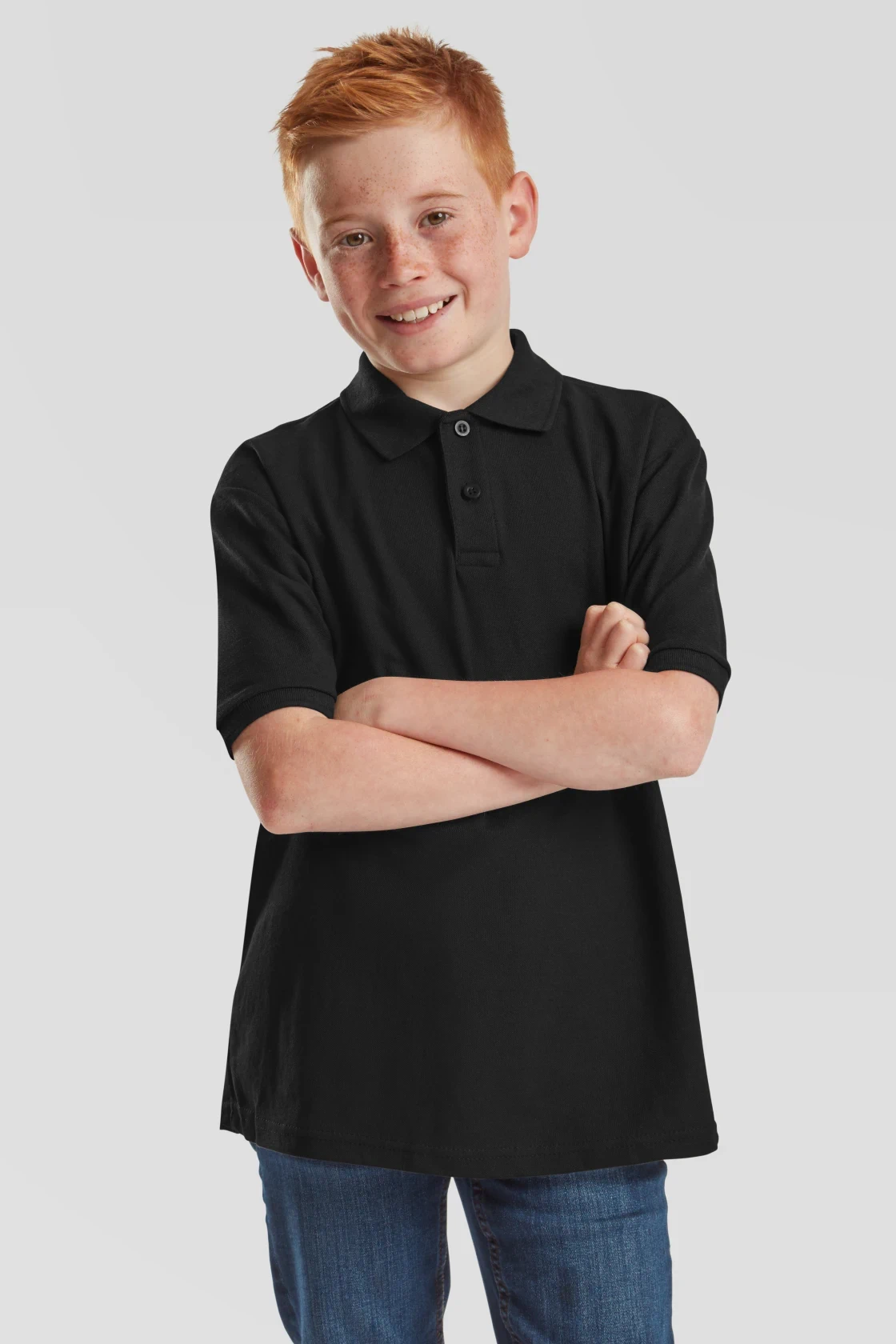 fruit-of-the-loom-63-417-0-kids-65-35-poloshirt-black-model-0 F.O.L. 65/35 Polo Kids