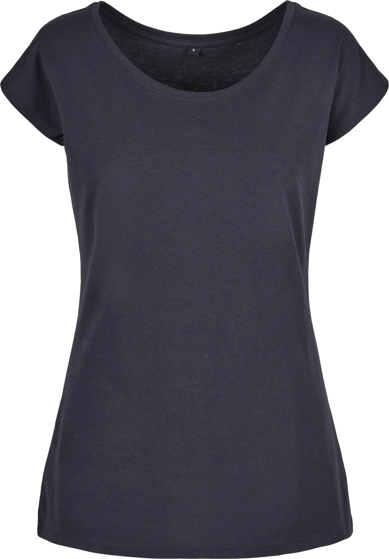 BYB-BB013-ladies-wide-neck-t-shirt-navy-front-4 Build Your Brand Ladies Wide Neck Tee