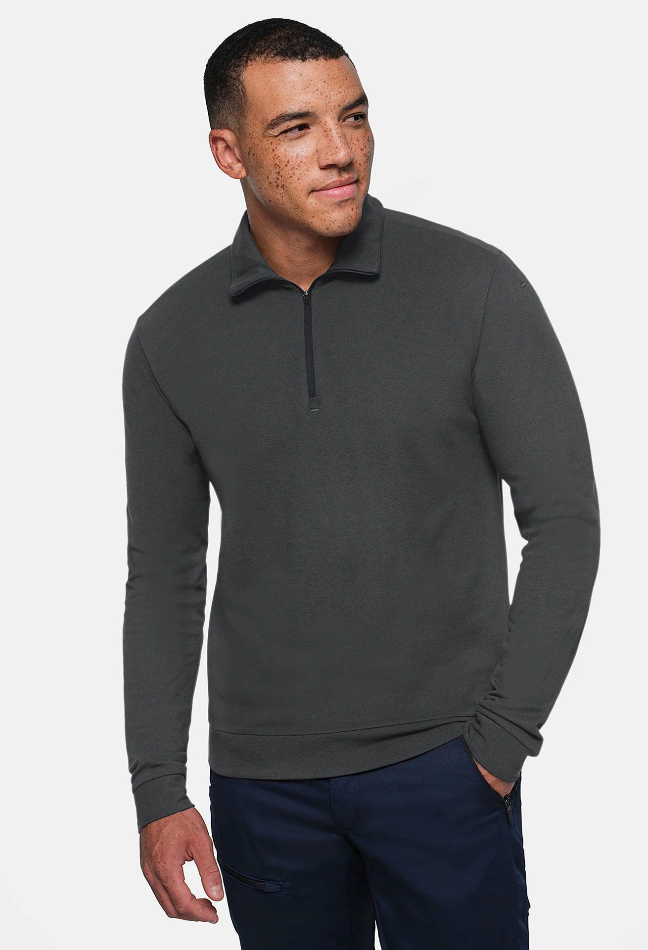 HAKRO Zip-Longsleeve 535 Piqué MIKRALINAR® ECO