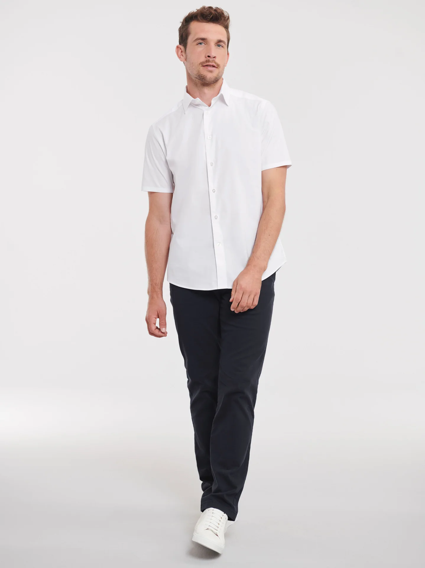 Russell Men's Short Sleeve Easy Care Fitted Shirt