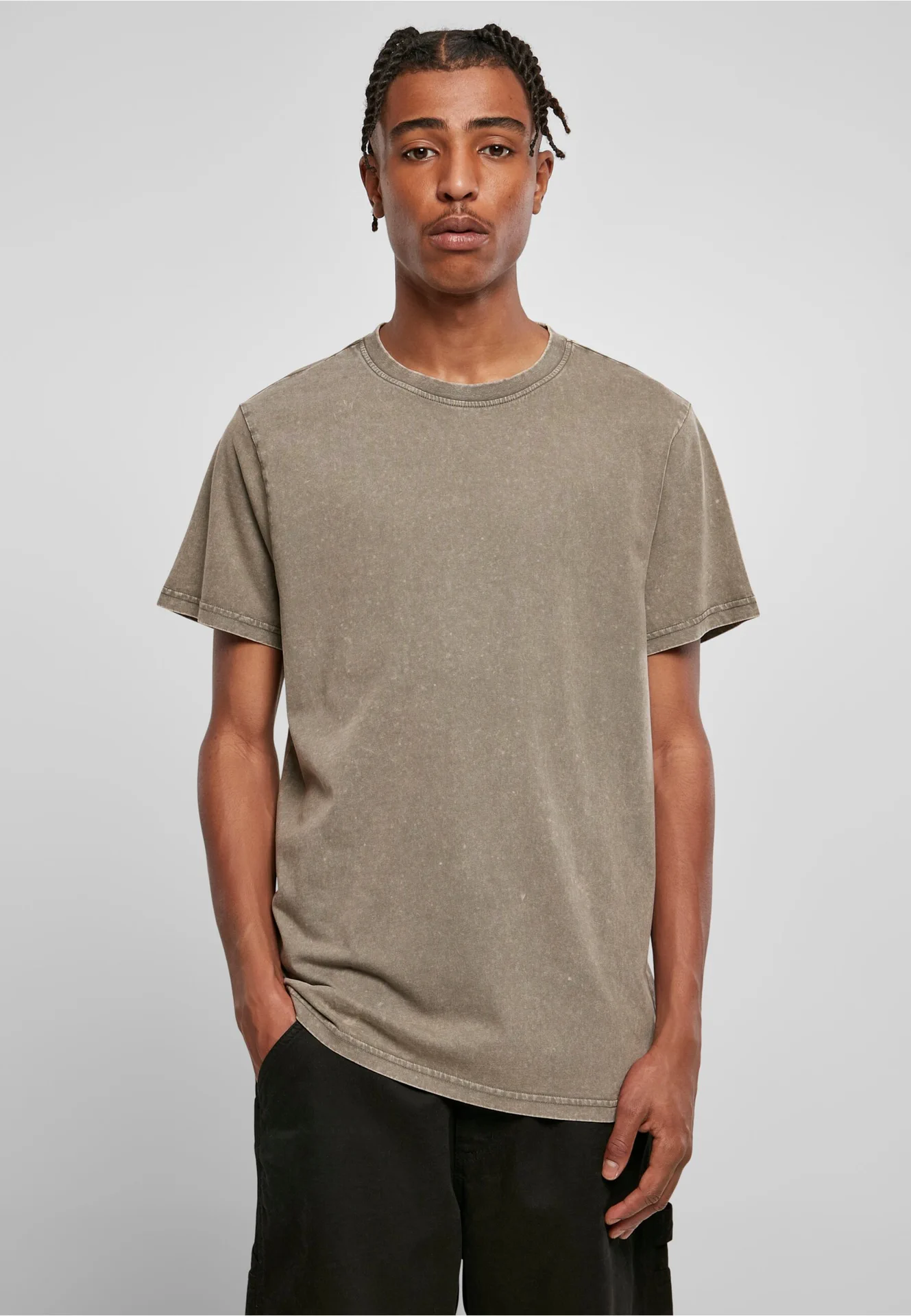 Build Your Brand Acid Washed Round Neck Tee