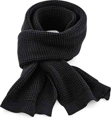 beechfield-b424-classic-waffle-knit-scarf-black-front-1 Beechfield Classic Waffle Knit Scarf