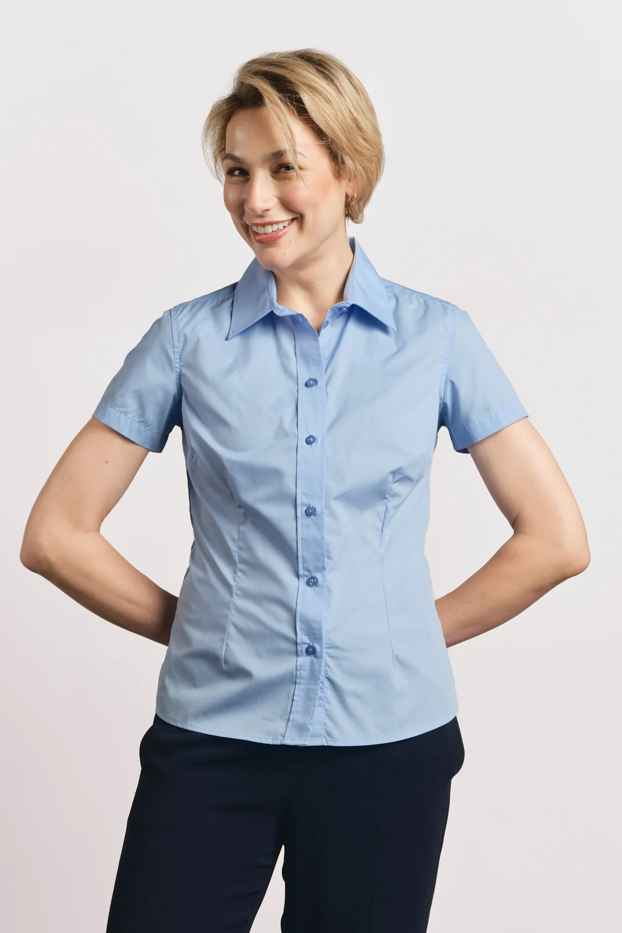 Promodoro Women´s Poplin Shirt Short Sleeve