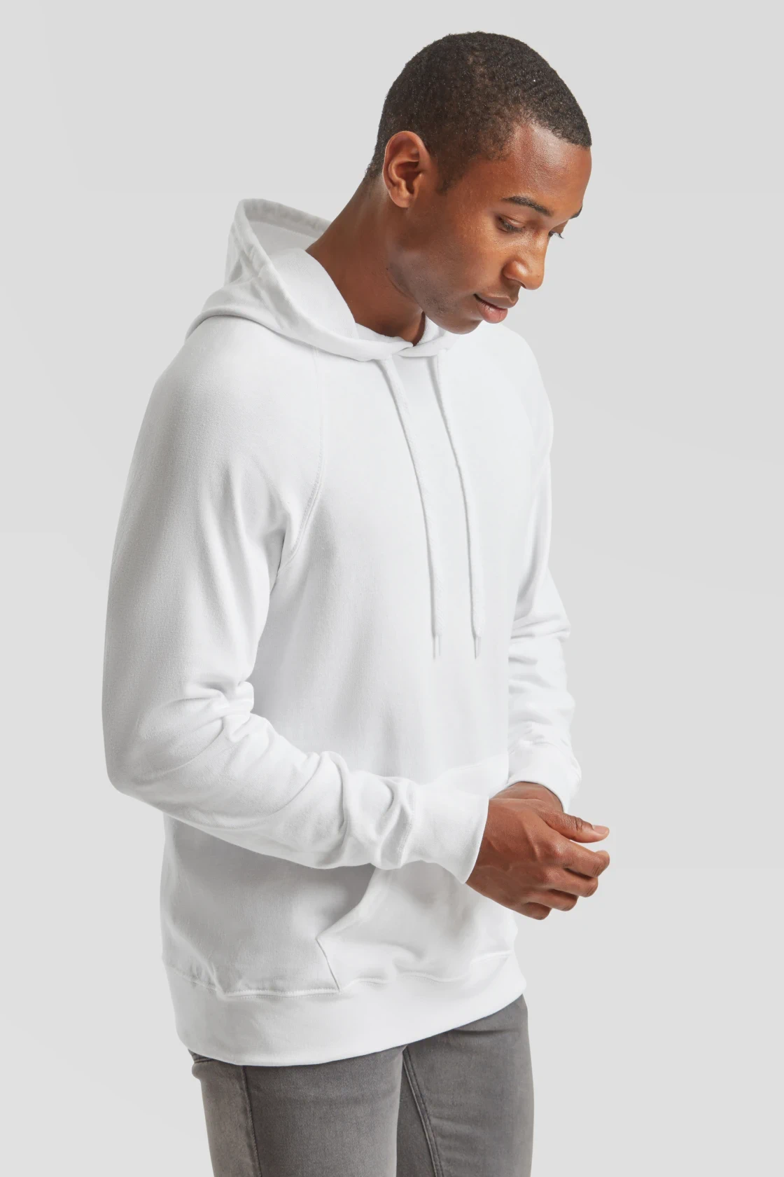 fruit-of-the-loom-62-140-0-lightweight-hooded-sweatshirt-white-model-1 F.O.L. Lightweight Hooded Sweat
