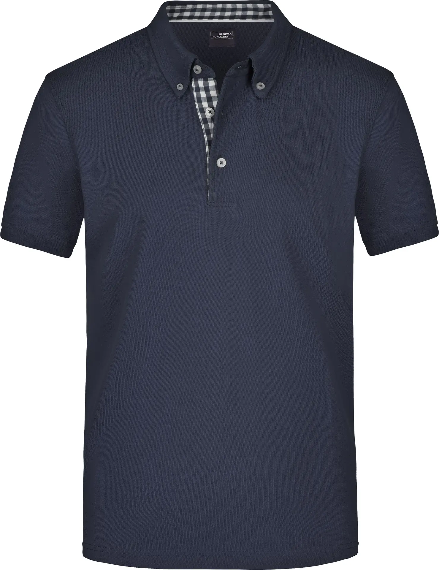 jn964-mens-plain-poloshirt-navy-navy-white-front-3 James & Nicholson Men`s Plain Polo