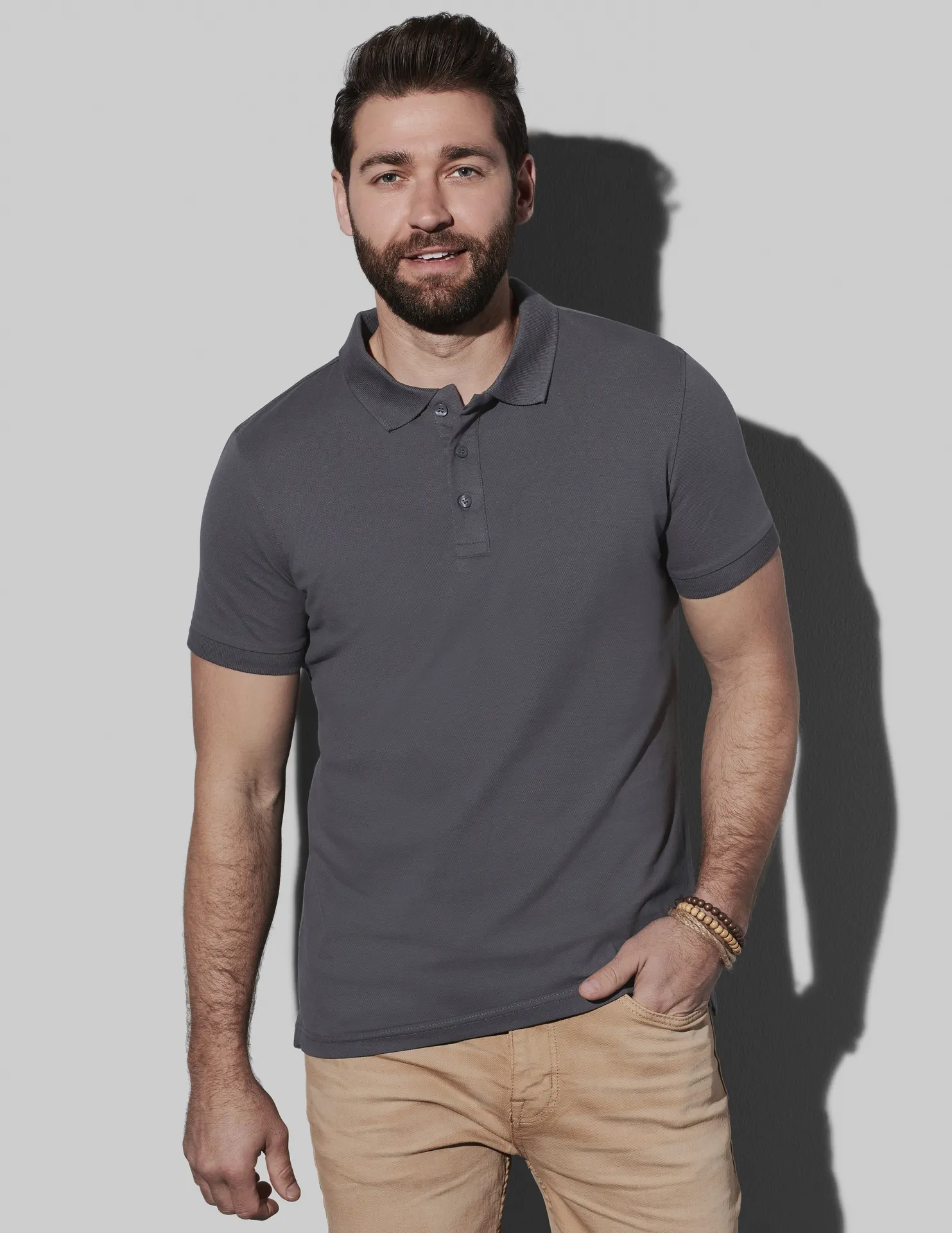 stedman-st9640-stretch-poloshirt-slategrey-model-1 Stedman Clive Polo