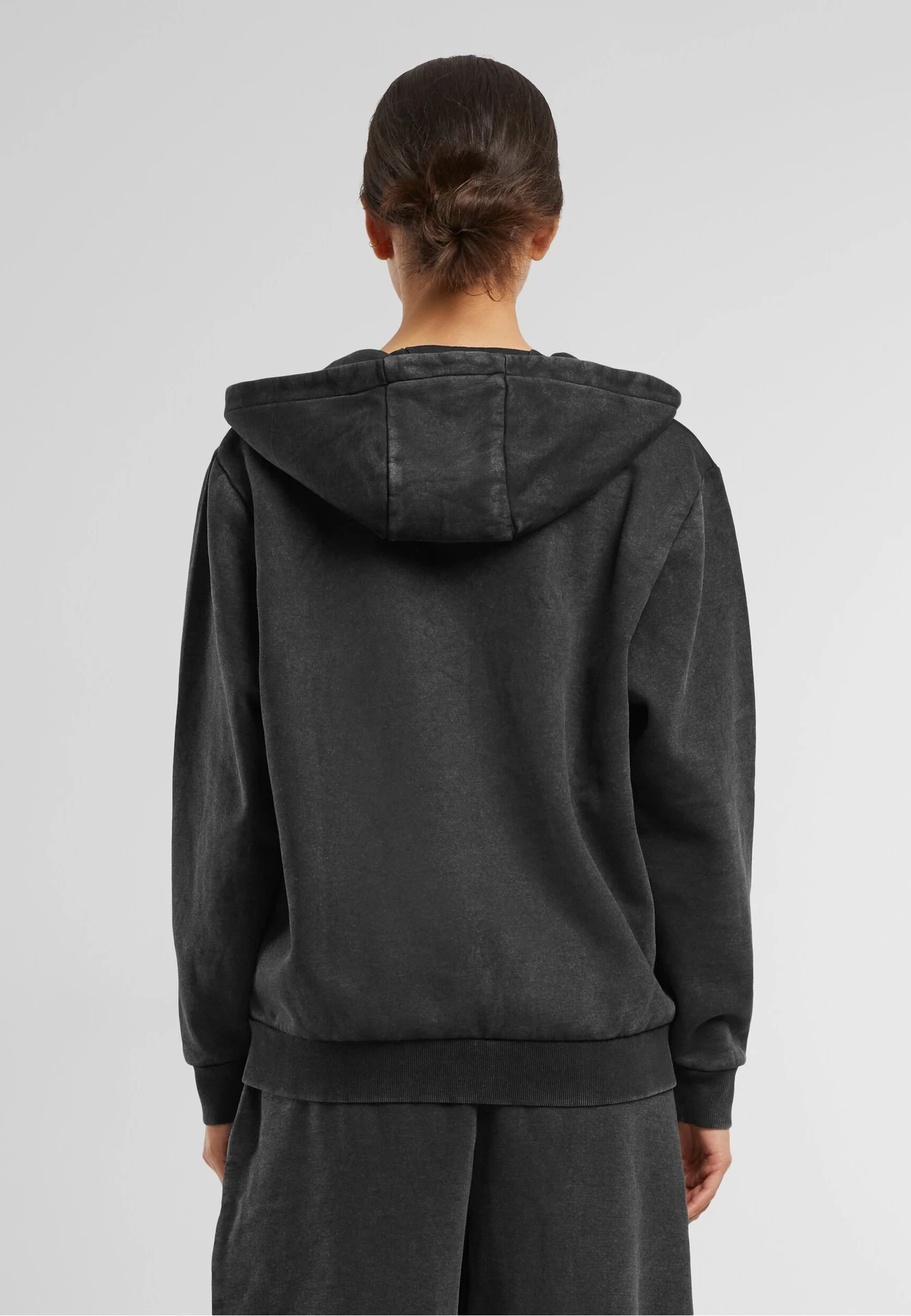 BYB-BY299-ladies-vintage-heavy-zip-hoody-black-model-2 Build Your Brand Ladies Vintage Heavy Zip Hoody