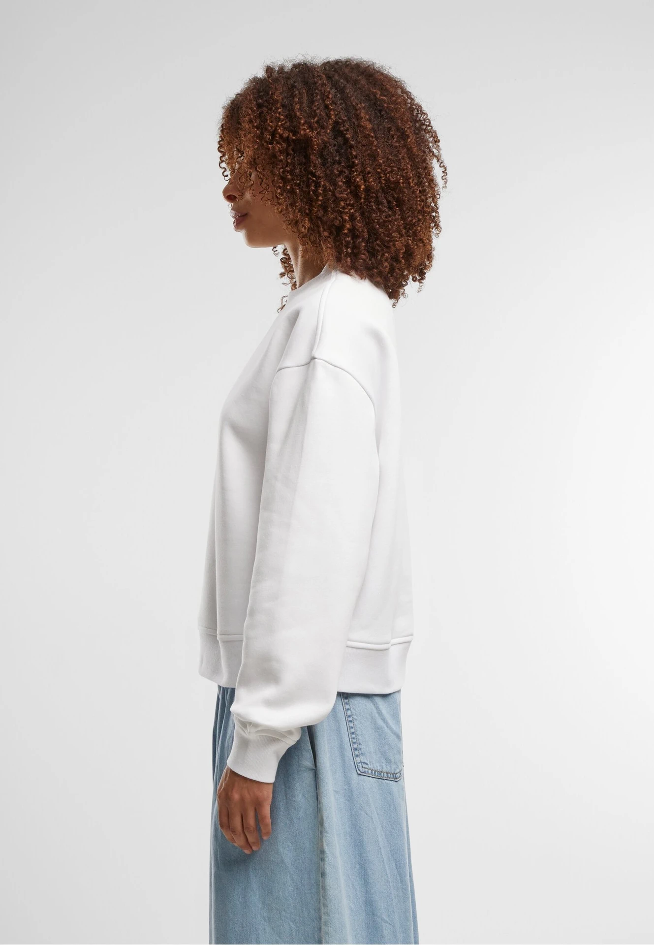 Build Your Brand Ladies Oversized Crewneck Sweatshirt