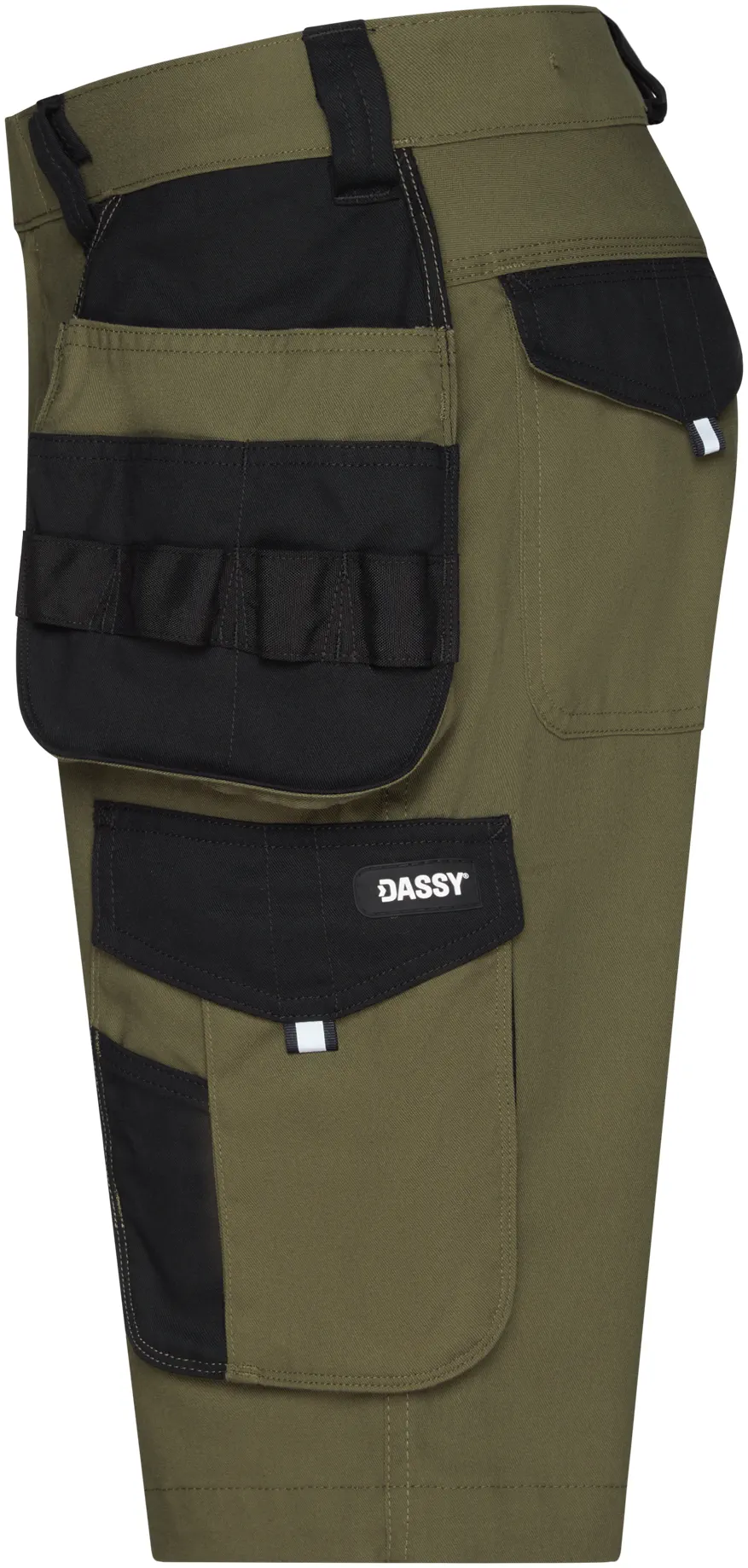 dassy-250117-kuma-shorts-with-holster-pockets-khaki-green-black-side-2 DASSY Arbeitsshorts KUMA