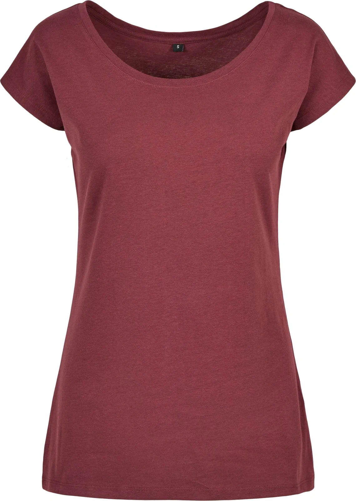 BYB-BB013-ladies-wide-neck-t-shirt-cherry-front-4 Build Your Brand Ladies Wide Neck Tee