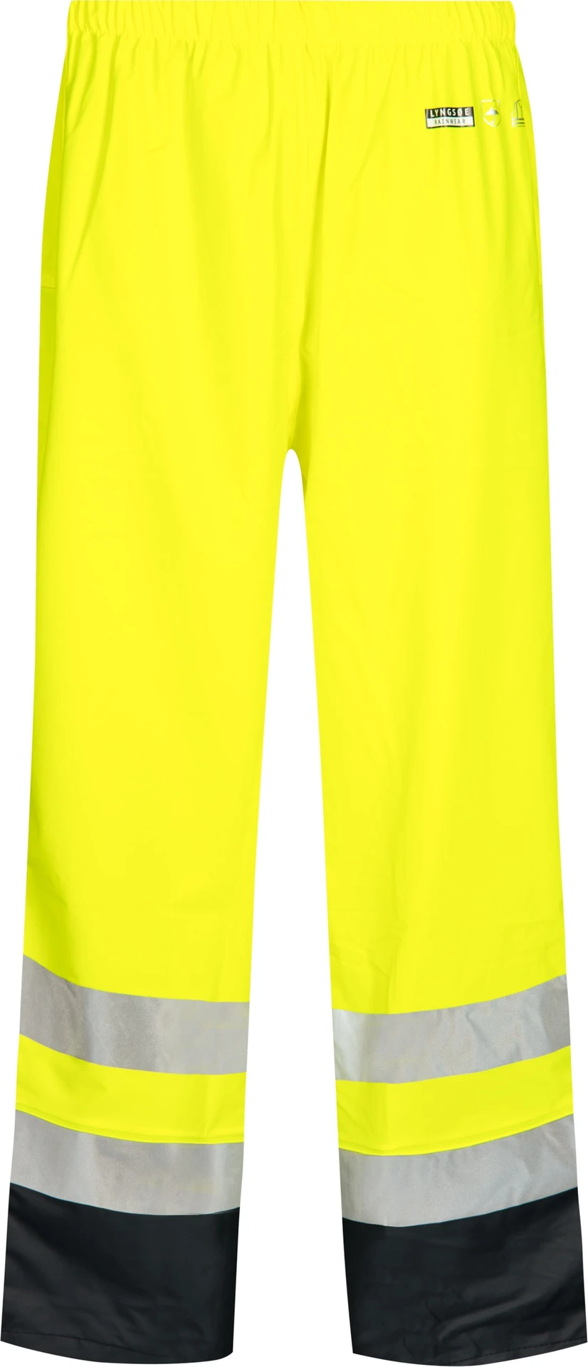 lyngsoe-lr3052-hi-vis-regenhose-leuchtgelb-navy-front-1 Lyngsøe LR3052 Hi-Vis Regenhose