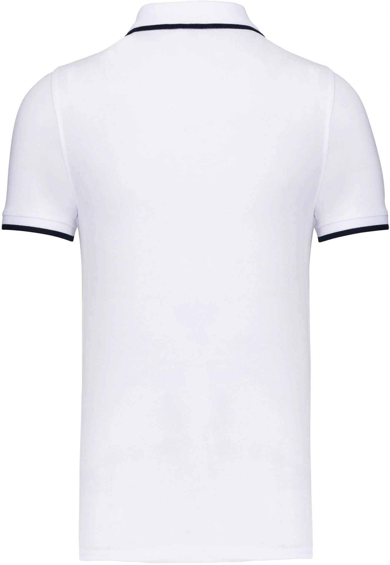kariban-K245-herren-kontrast-pique-polo-white-navy-white-back-6 Kariban Herren Kontrast Piqué Polo