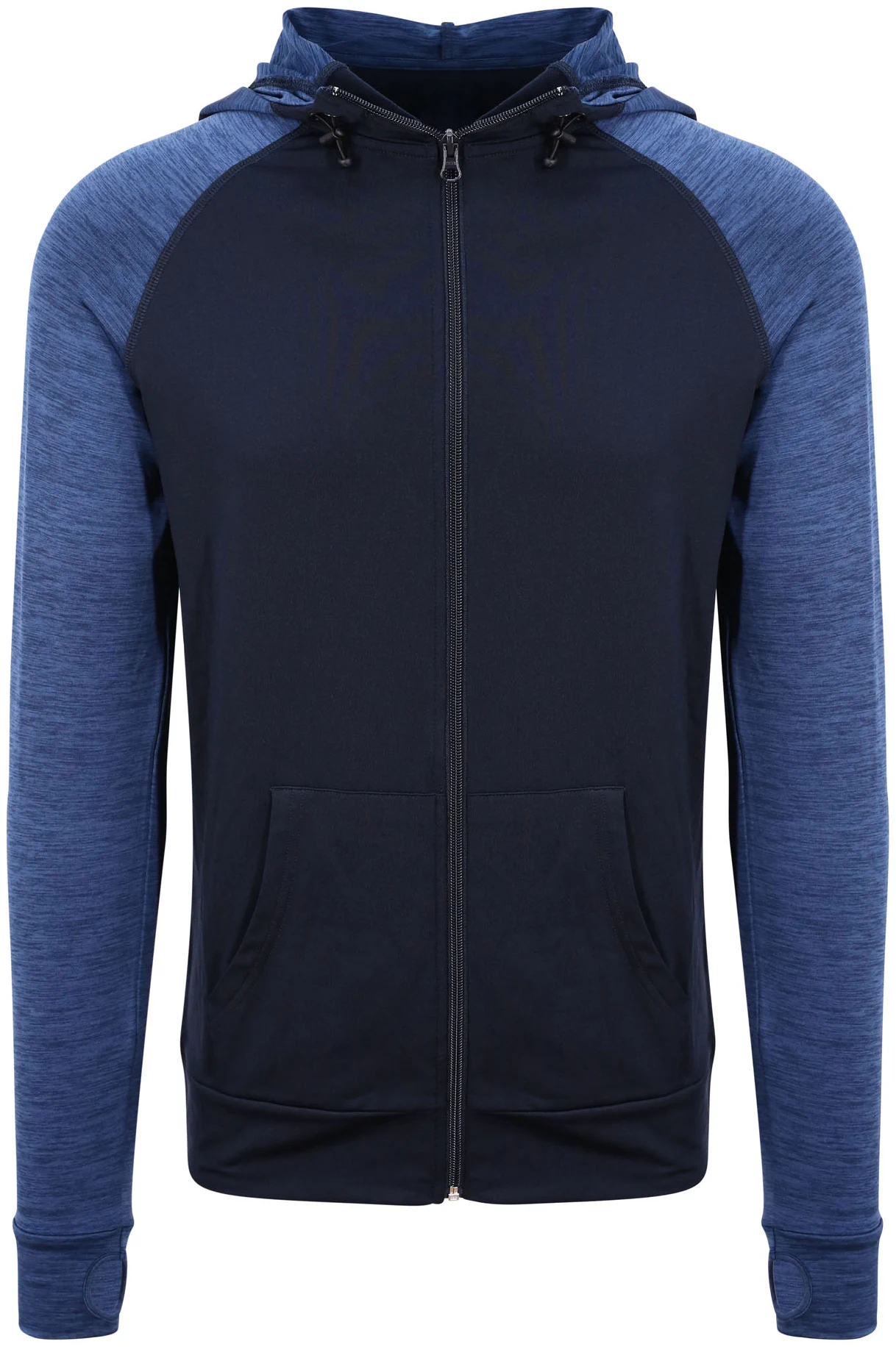 justcool-jc057-mens-cool-contrast-zoodie-navy-navymelange-front-1 Just Cool Men's Cool Contrast Zoodie