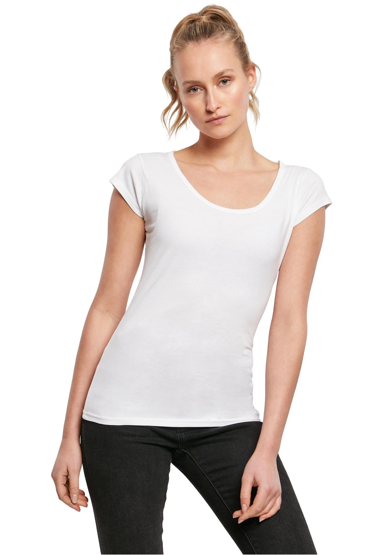 Build Your Brand Ladies Back Cut Tee