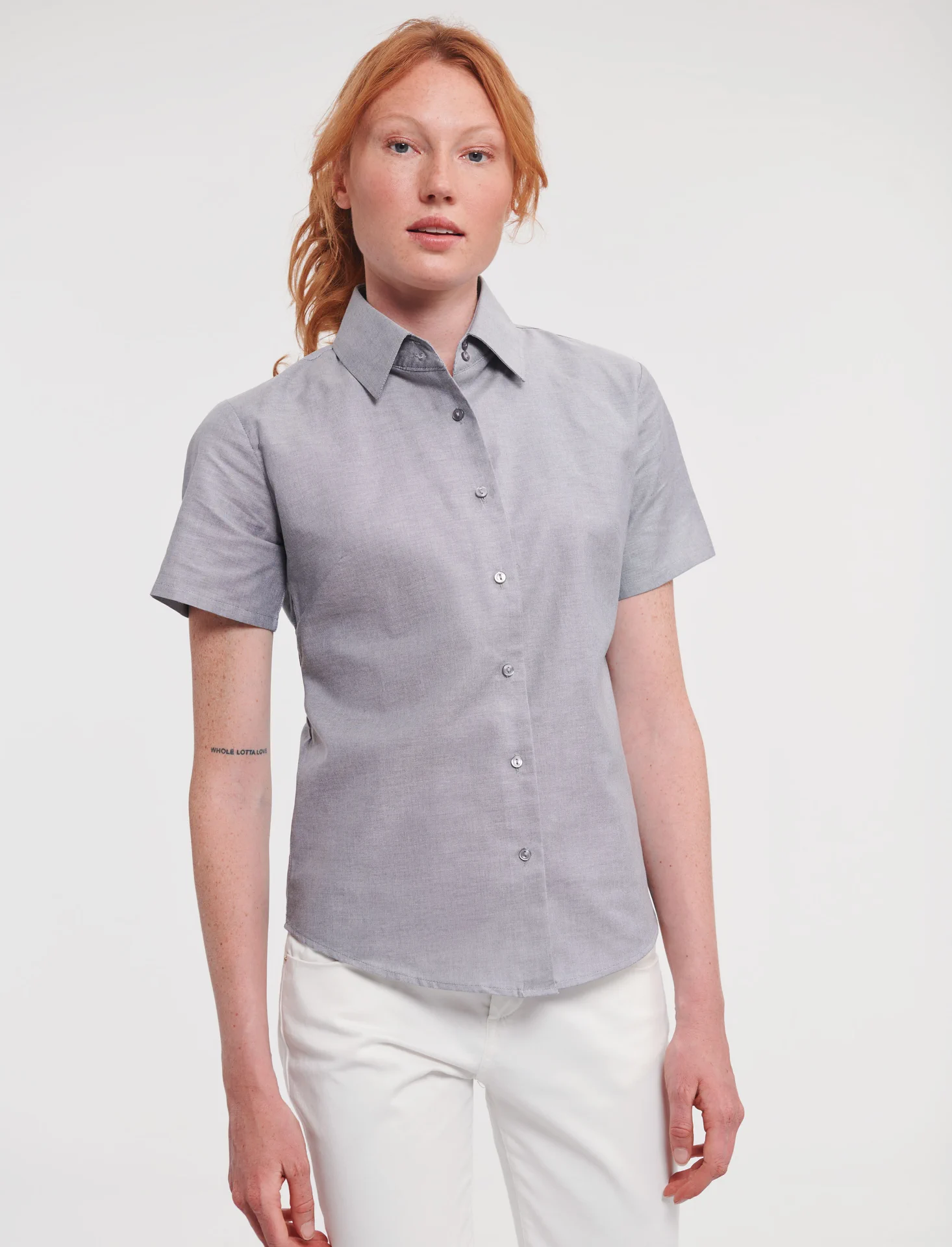 Russell Ladies Short Sleeve Easy Care Oxford Shirt