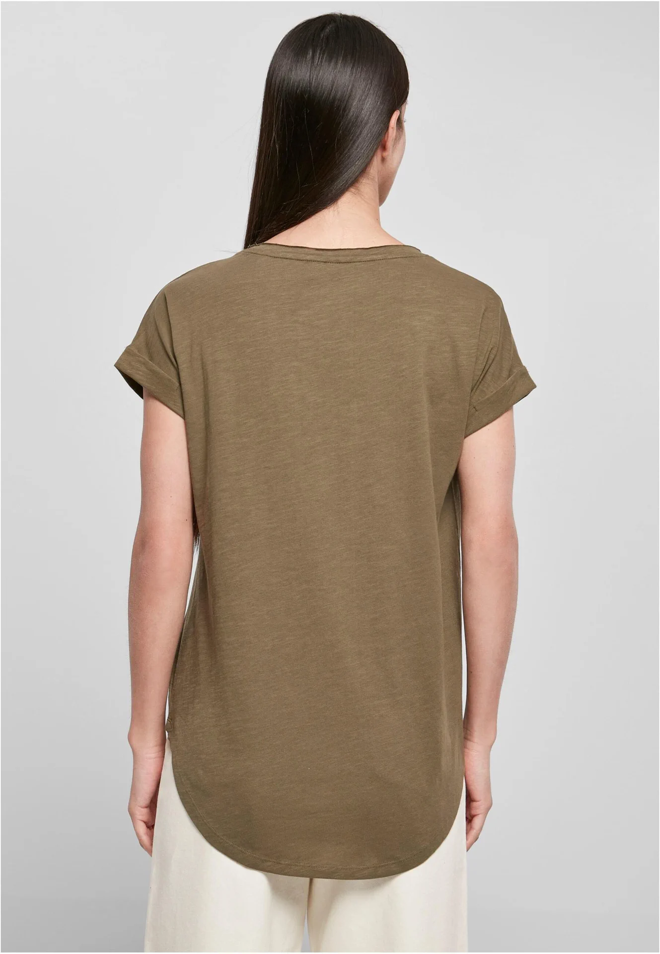 Build Your Brand Ladies Long Slub Tee