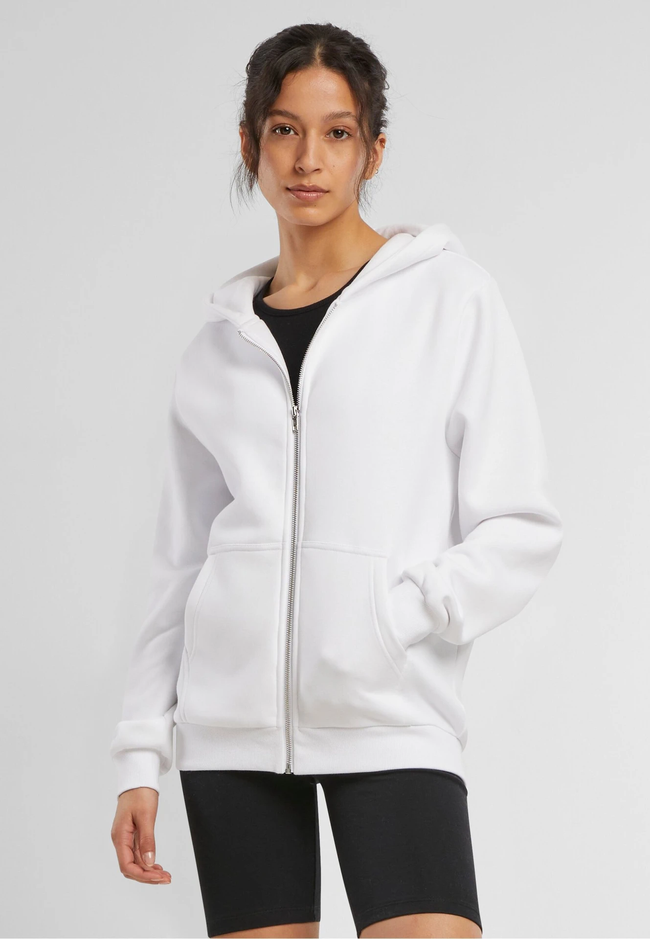 Build Your Brand Ladies Fluffy Zip Hoody