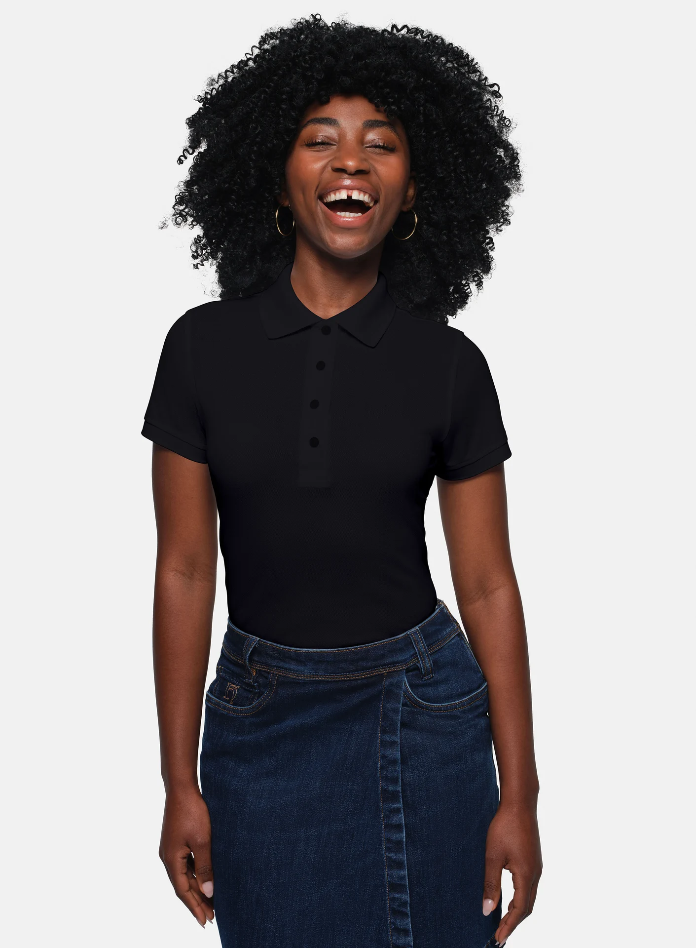 hakro-201-damen-poloshirt-pima-baumwolle-schwarz-model-0 HAKRO Women-Premium-Poloshirt 201 Pima-Cotton