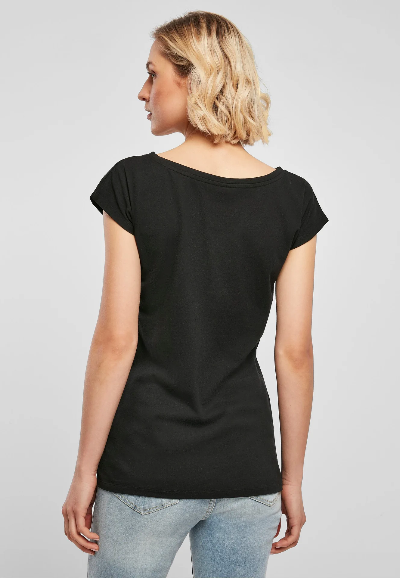 Build Your Brand Ladies Wide Neck Tee