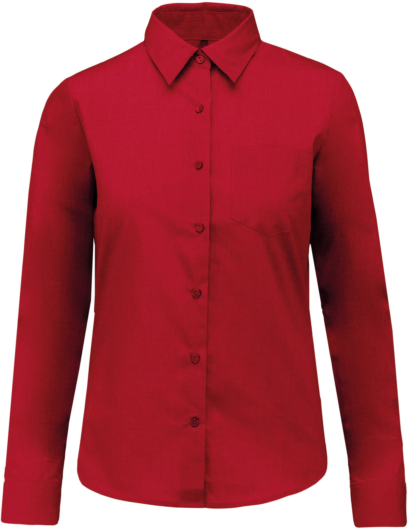 K549-popeline-bluse-jessica-langarm-classicred-front-3 Kariban Popeline Bluse "Jessica" langarm