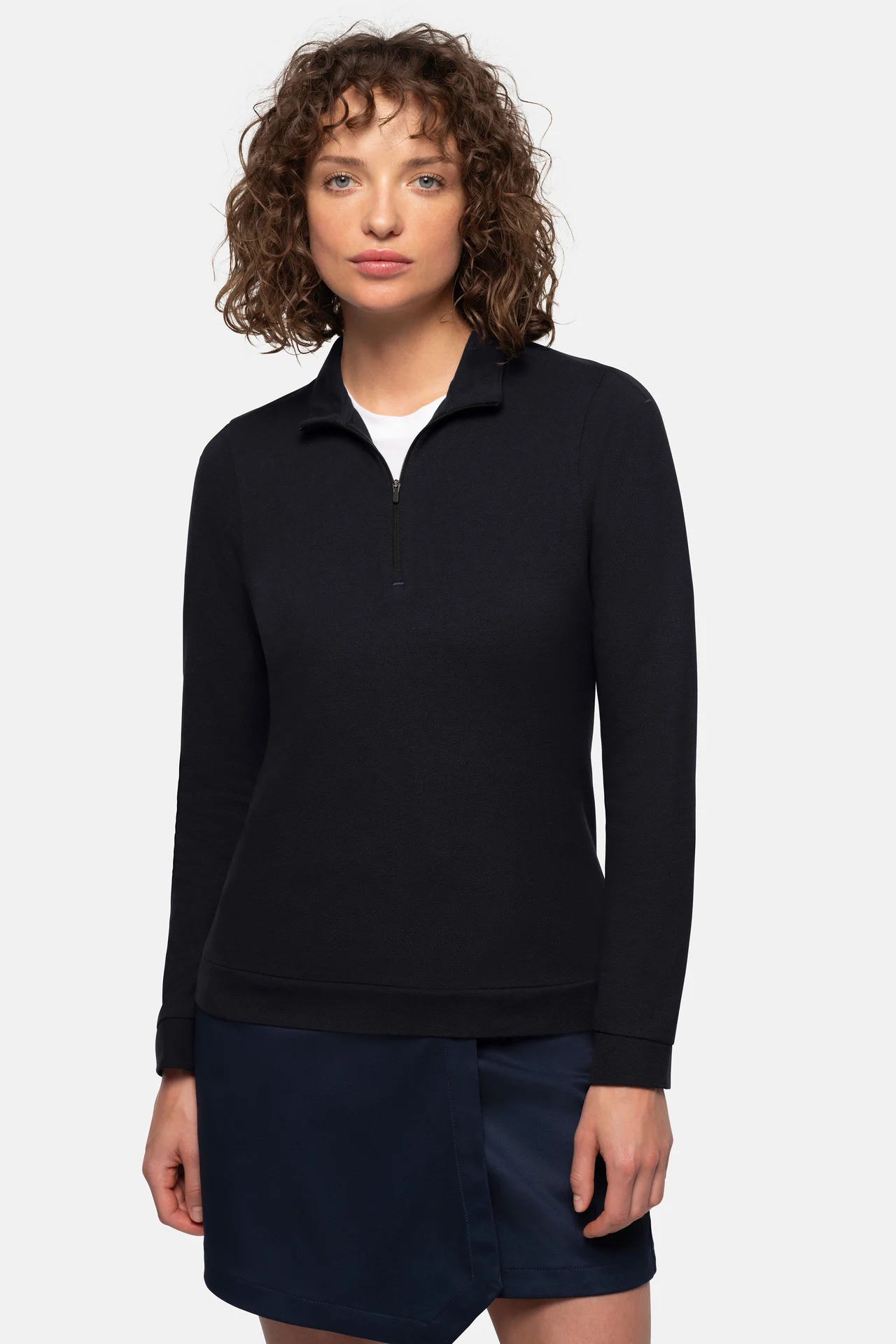 HAKRO Damen Zip-Longsleeve 335 Piqué MIKRALINAR® ECO