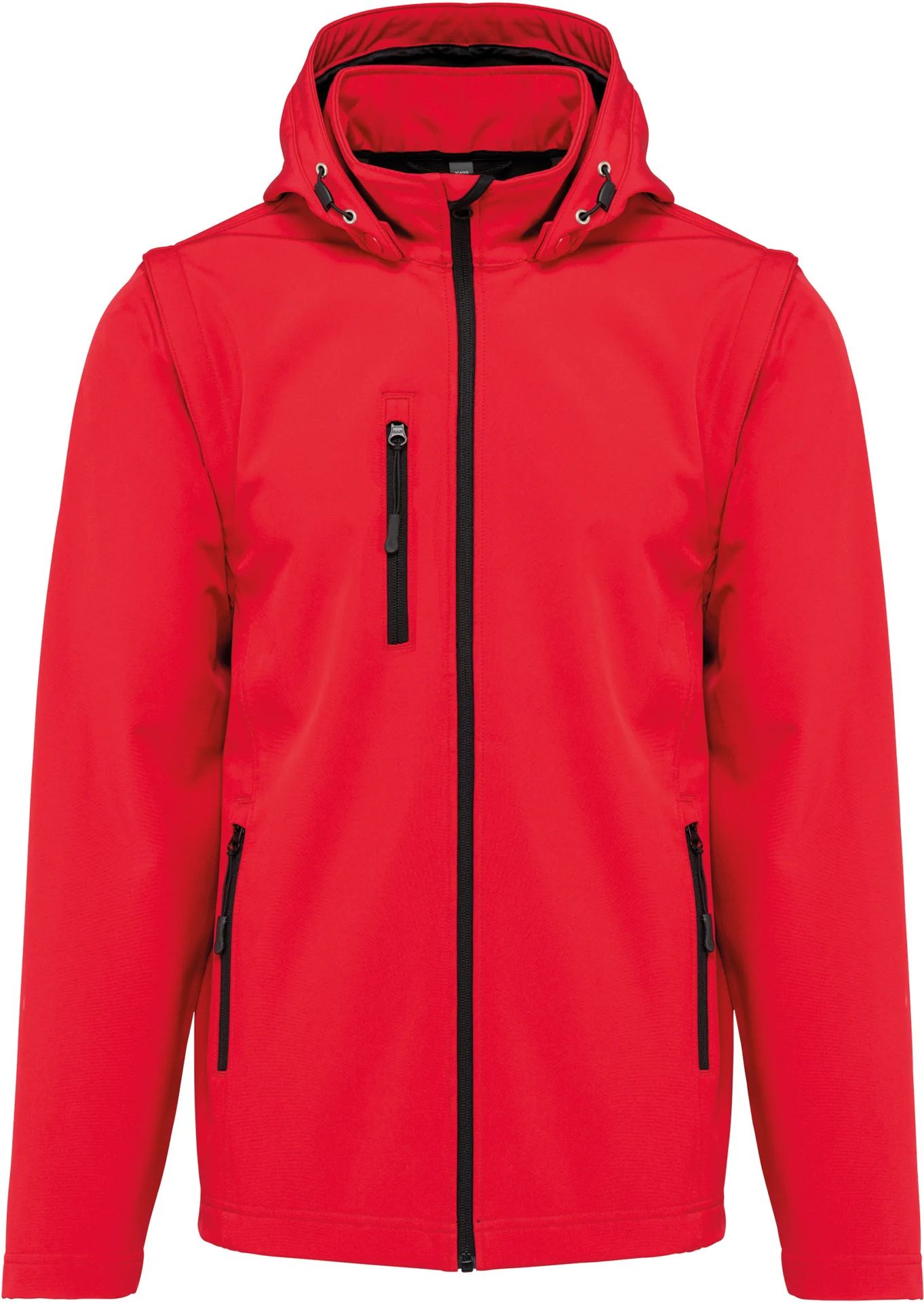 K422-unisex-3-lagen-kapuzen-softshell-jacke-red-front-3 Kariban Unisex 3-Lagen Kapuzen Softshell Jacke