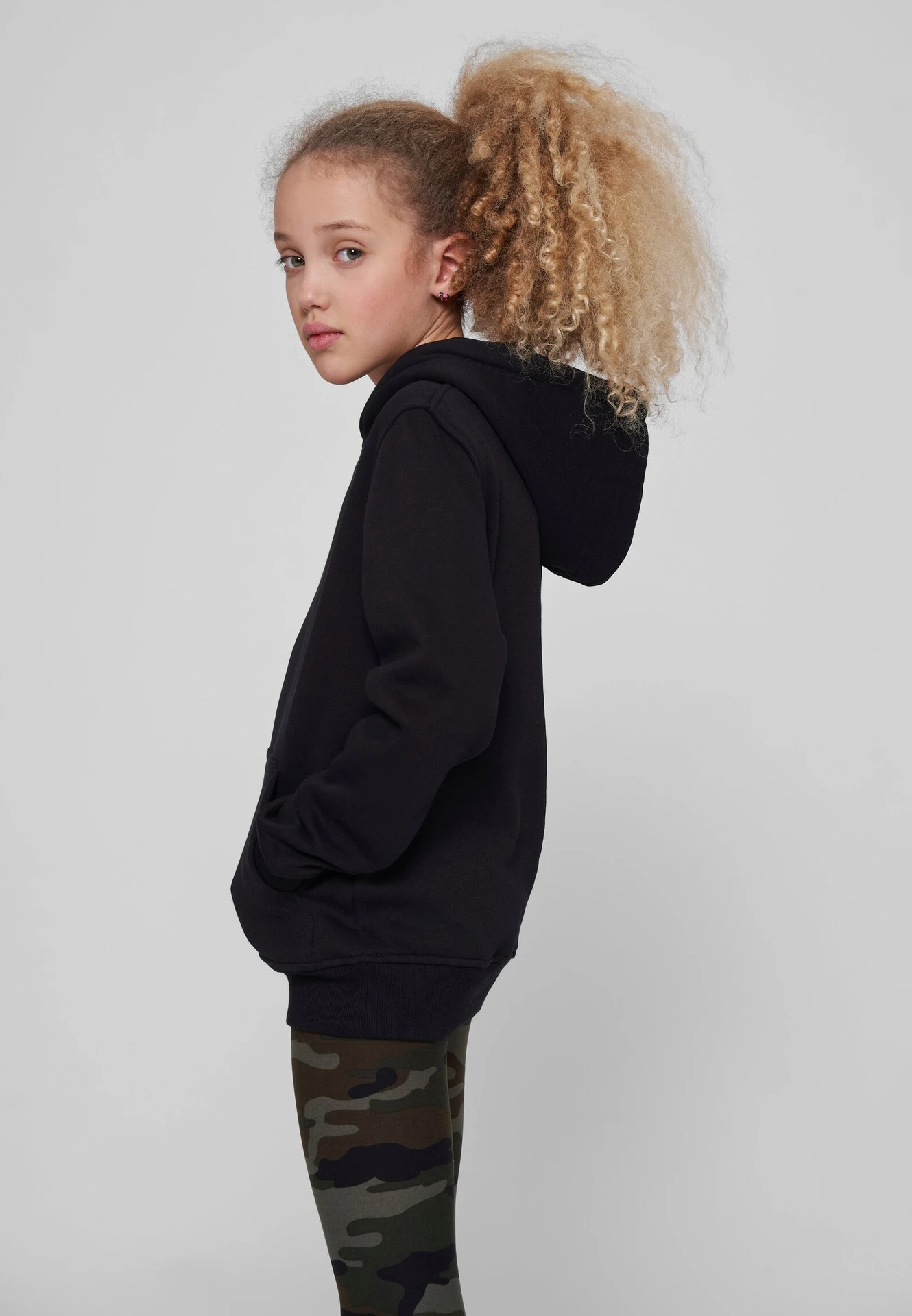 BYB-BY117-kids-basic-hoody-black-model-1 Build Your Brand Kids Basic Hoody
