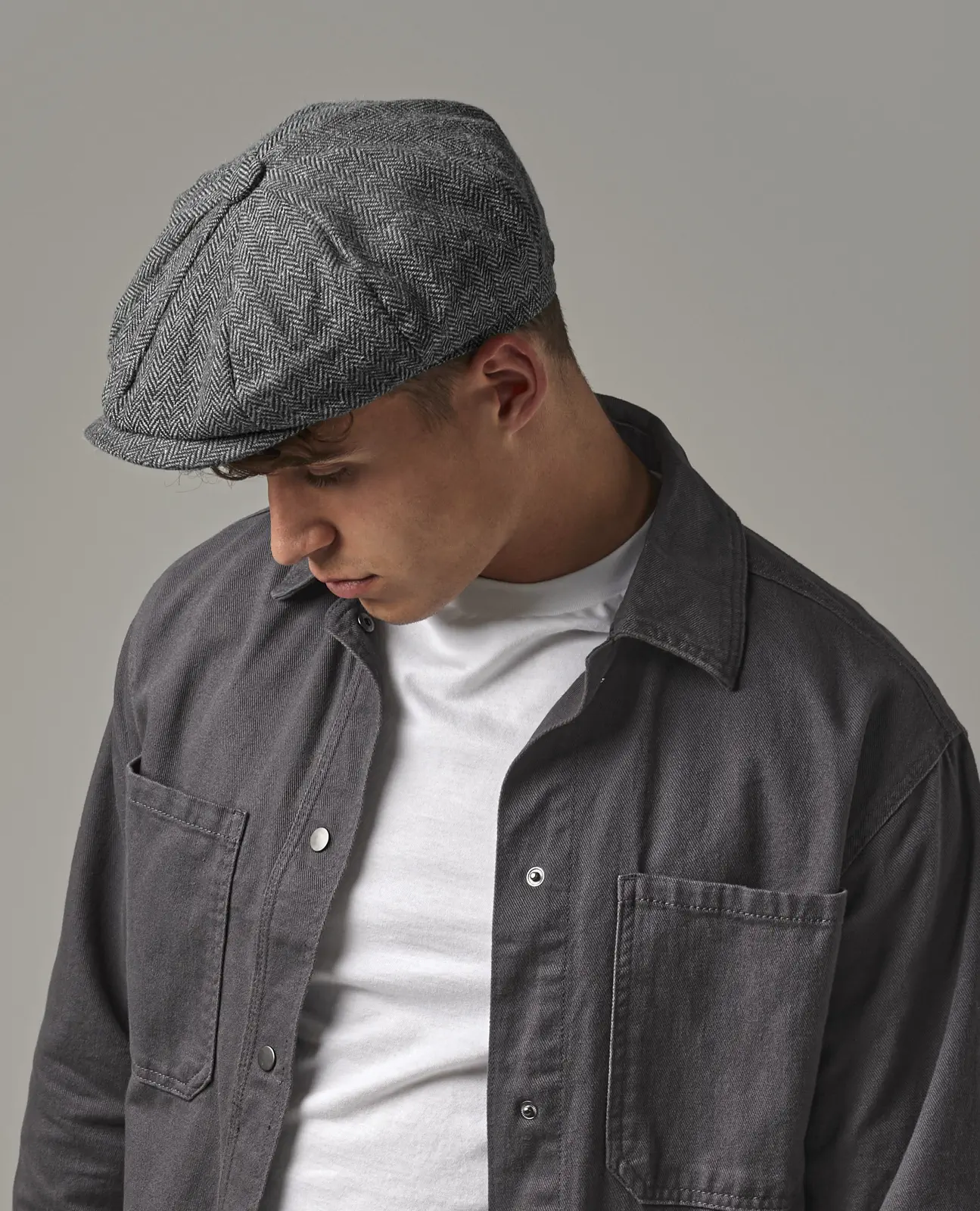 beechfield-b628-heritage-baker-boy-cap-model-0 Beechfield Heritage Baker Boy Cap