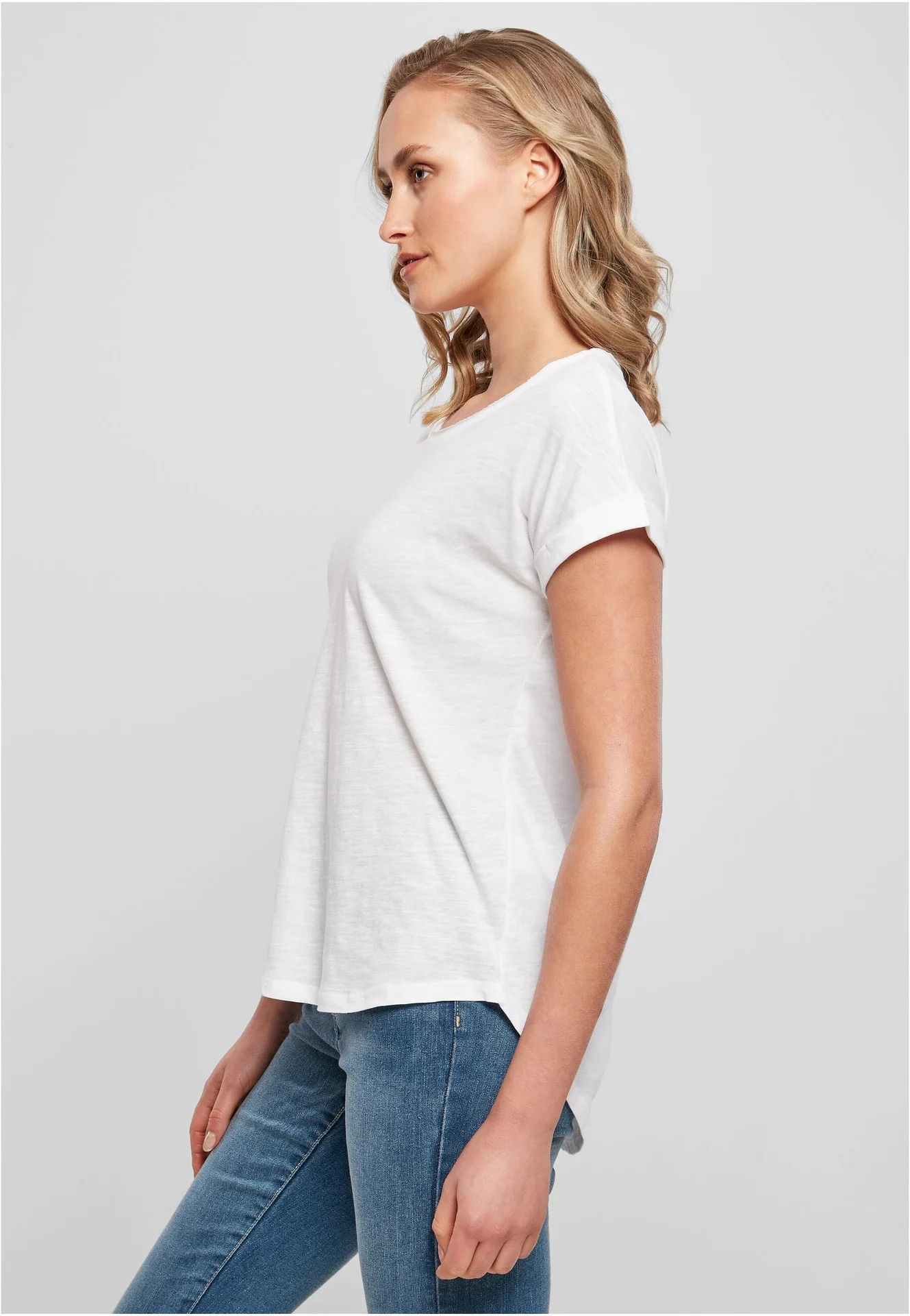 Build Your Brand Ladies Long Slub Tee