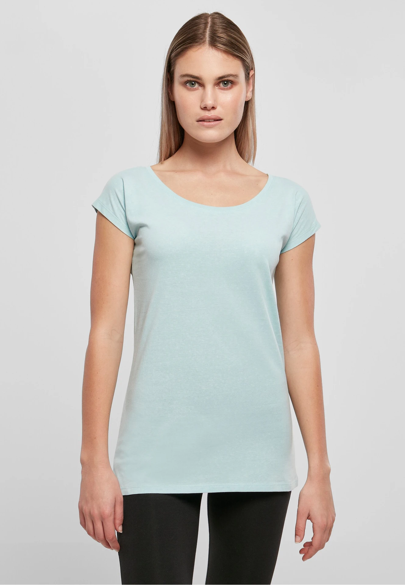 Build Your Brand Ladies Wide Neck Tee