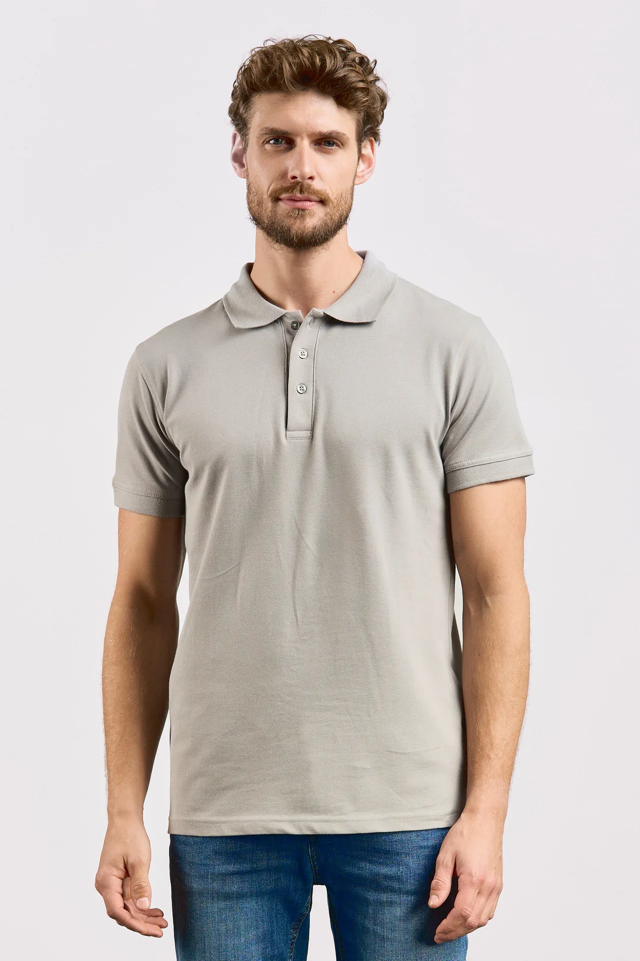 promodoro-4120-mens-polo-newlightgrey-model-0 Promodoro Men´s Polo 92/8