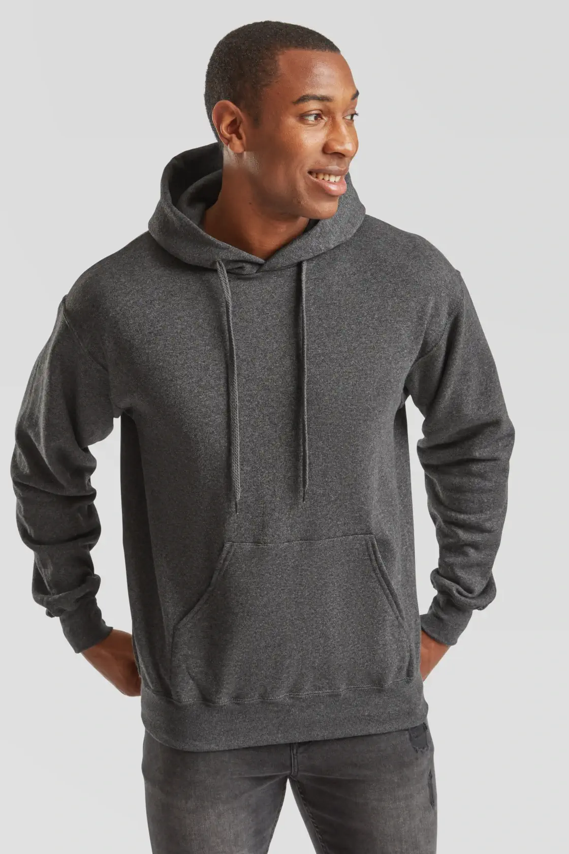 fruit-of-the-loom-62-208-0-classic-hooded-sweatshirt-darkheathergrey-model-0 F.O.L. Classic Hooded Sweat