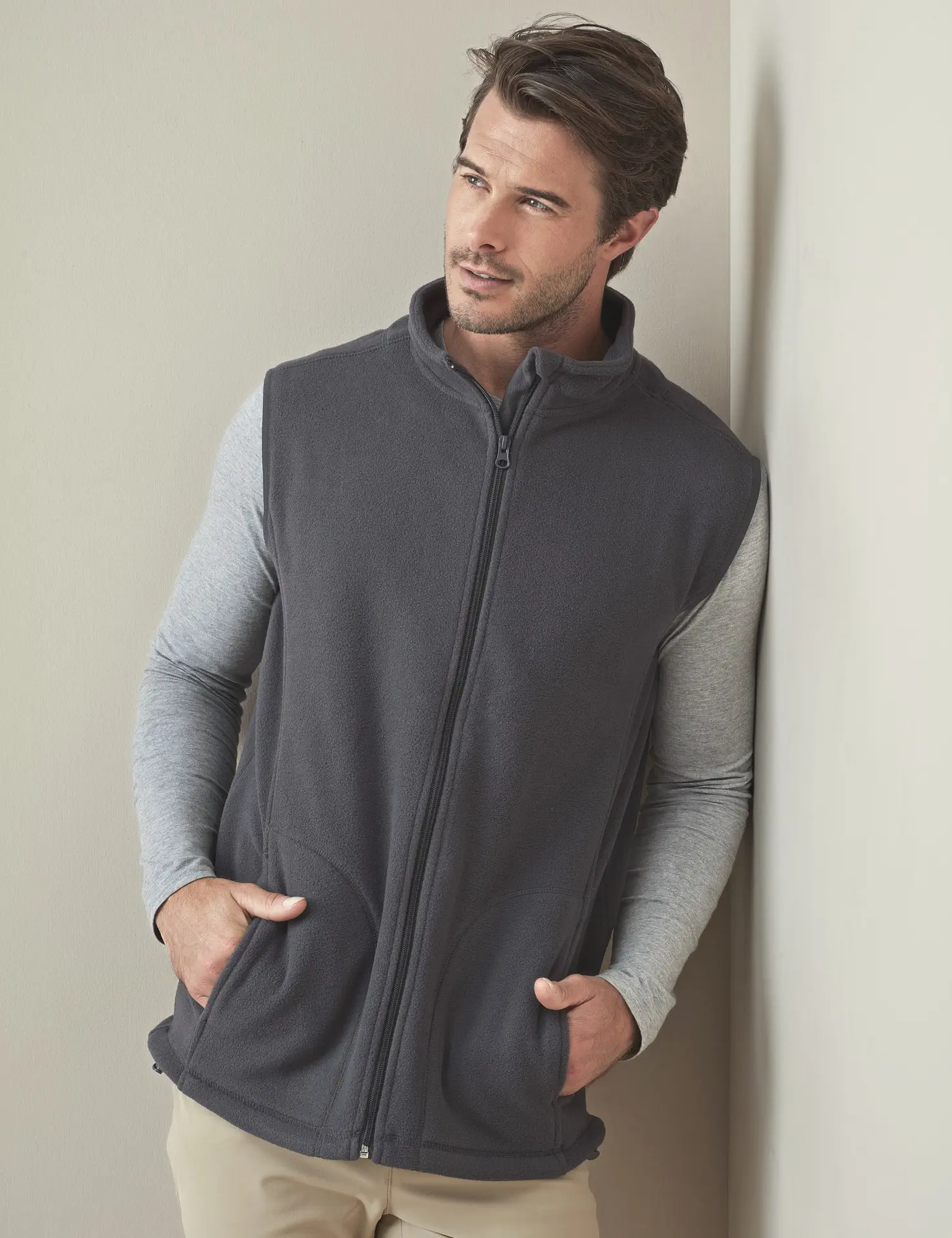 stedman-st5010-classic-fleece-vest-greysteel-model-1 Stedman Active Fleece Vest