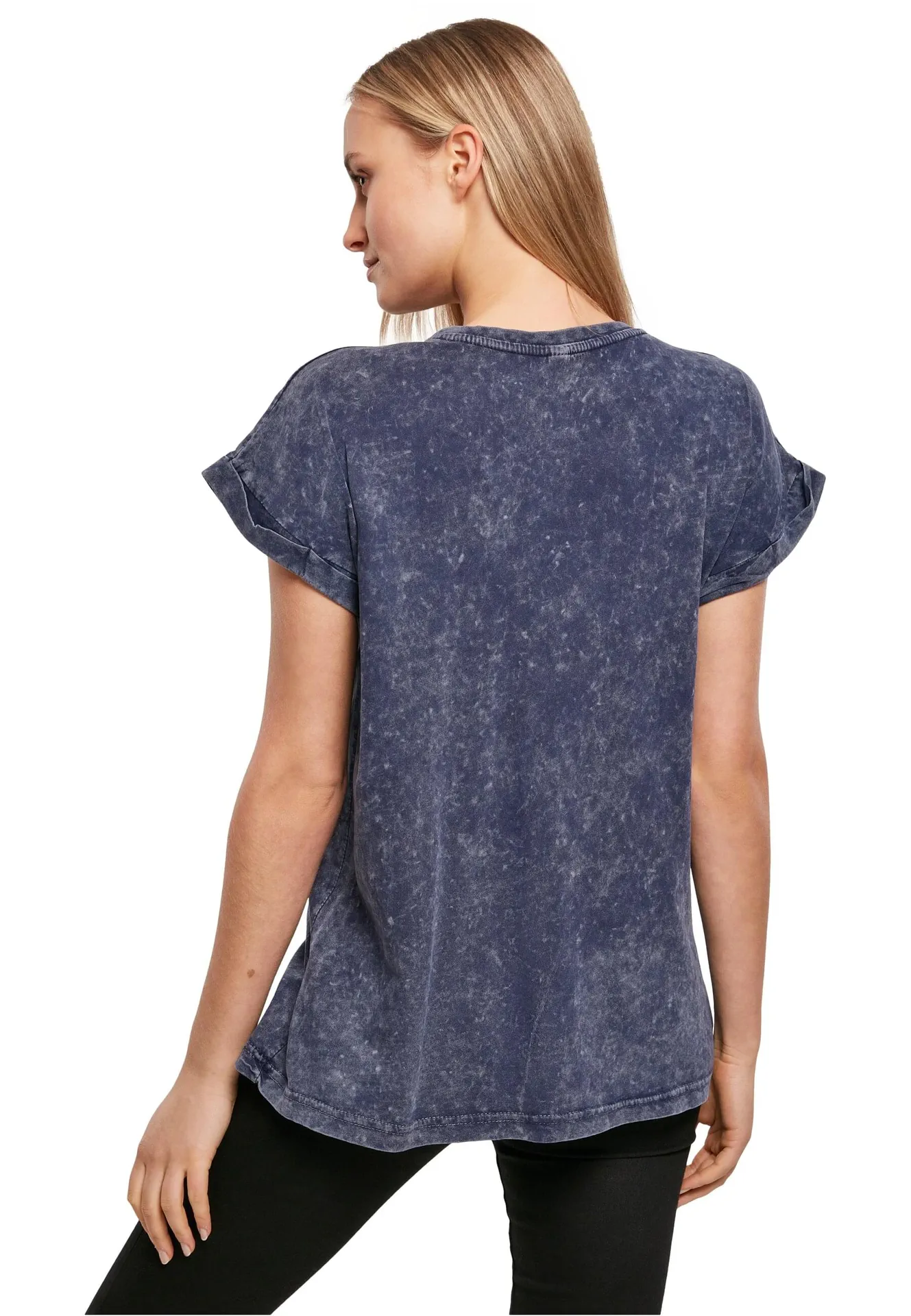 Build Your Brand Ladies Acid Washed Extended Shoulder Tee