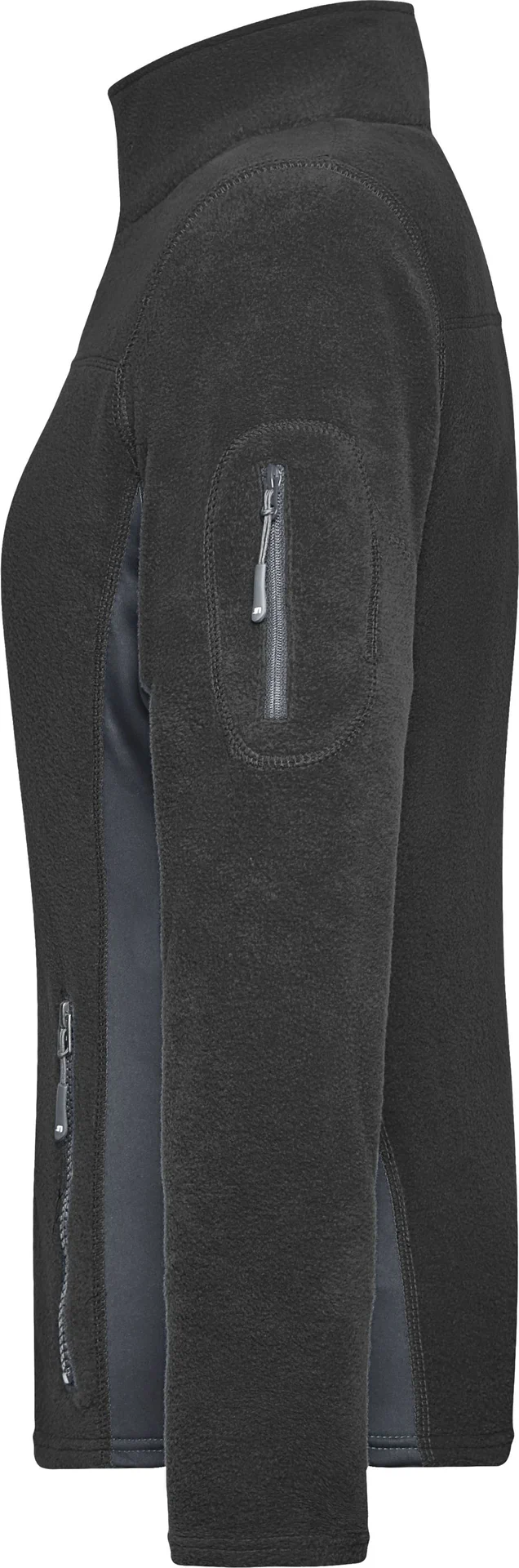 jn841-ladies-workwear-fleece-jacket-black-carbon-left-4 James & Nicholson Ladies Workwear Fleece Jacket -Strong-