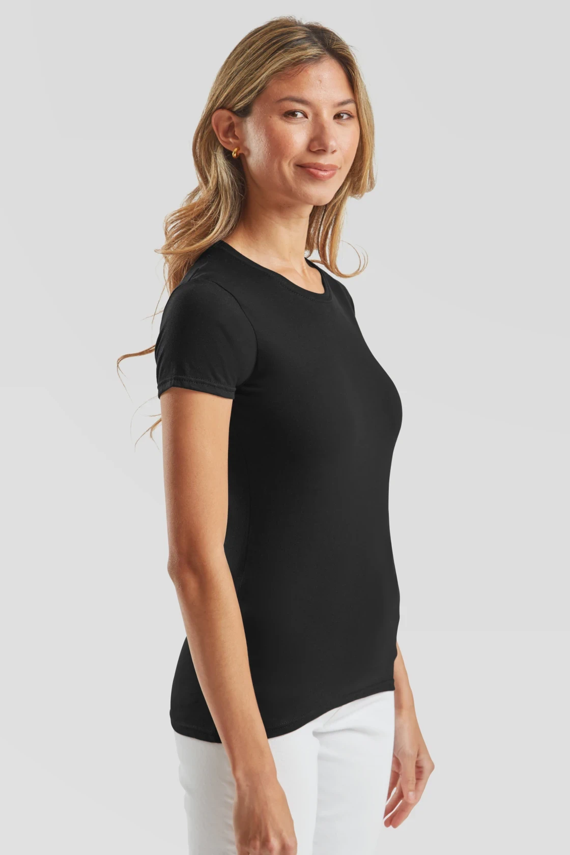 fruit-of-the-loom-61-432-0-ladies-iconic-150-t-shirt-black-model-1 F.O.L. Ladies Iconic T