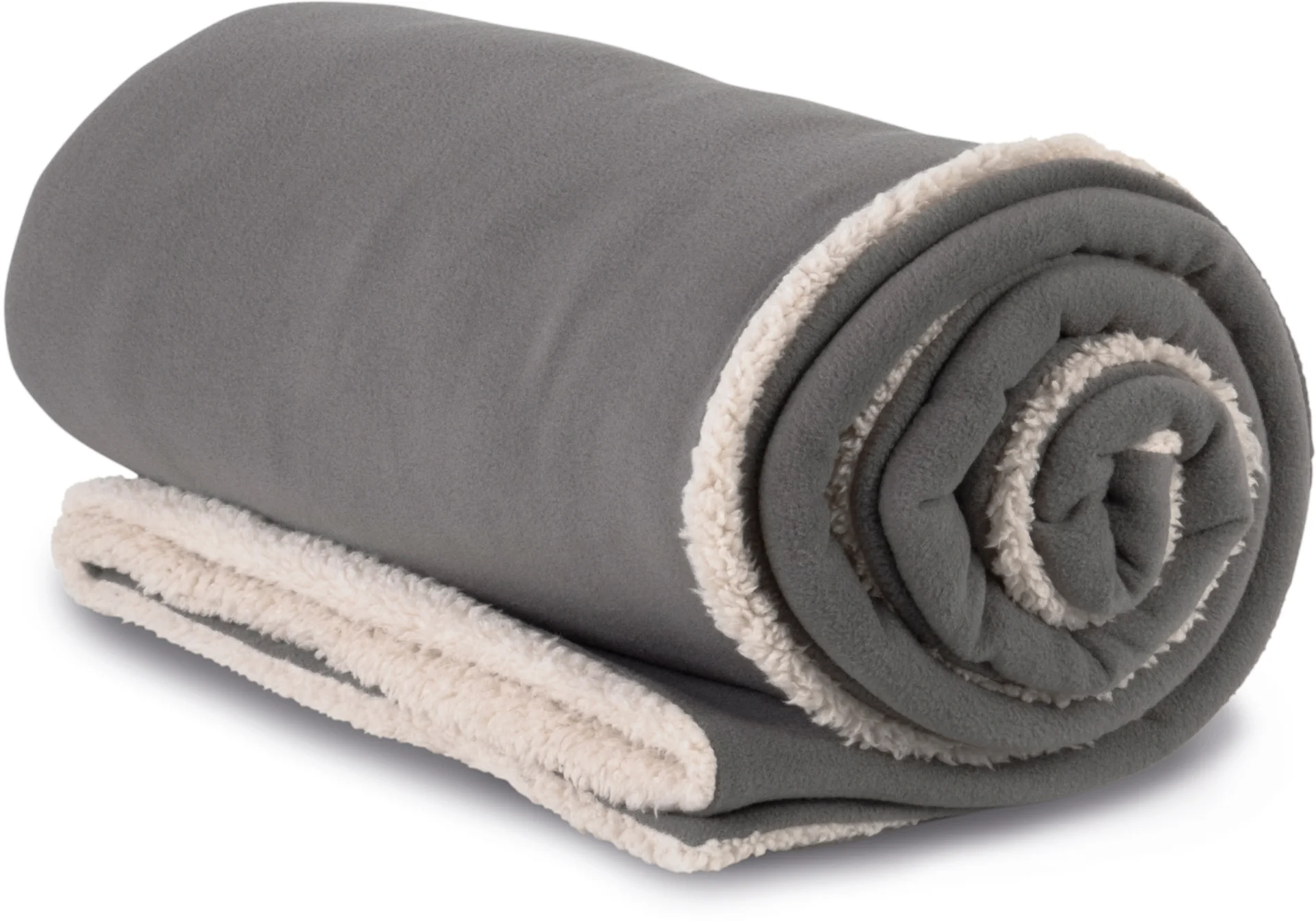 kariban-KP431-sherpa-fleece-decke-steelgrey-front-3 Kariban Sherpa Fleece Decke