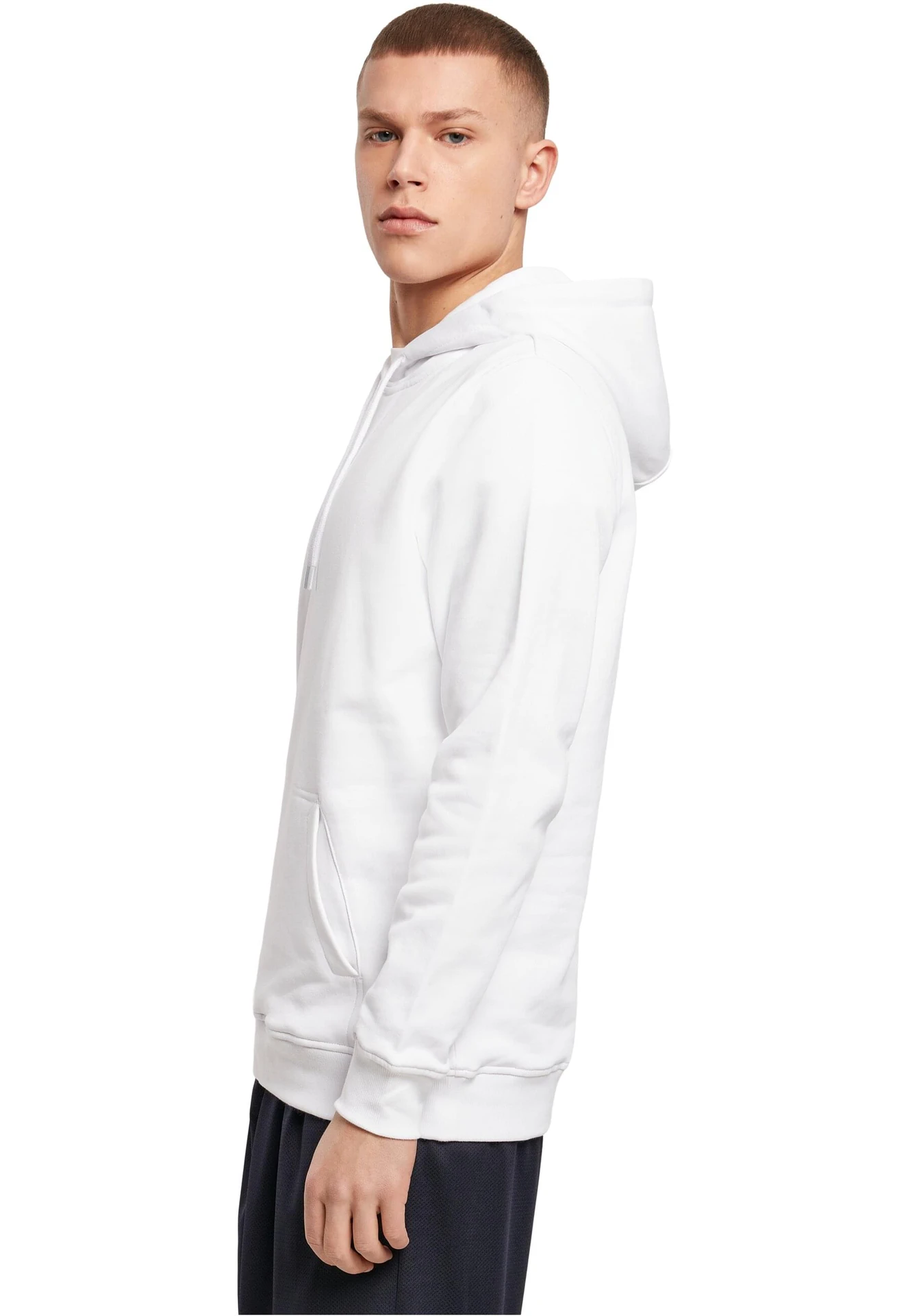 BYB-BY137-organic-hoodie-white-model-1 Build Your Brand Organic Hoodie