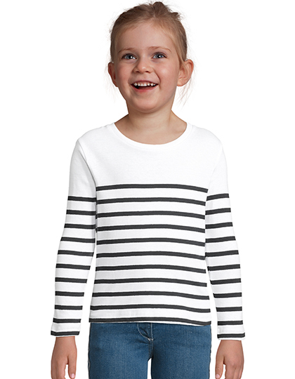 SOL'S Kids Long Sleeve Striped T-Shirt Matelot