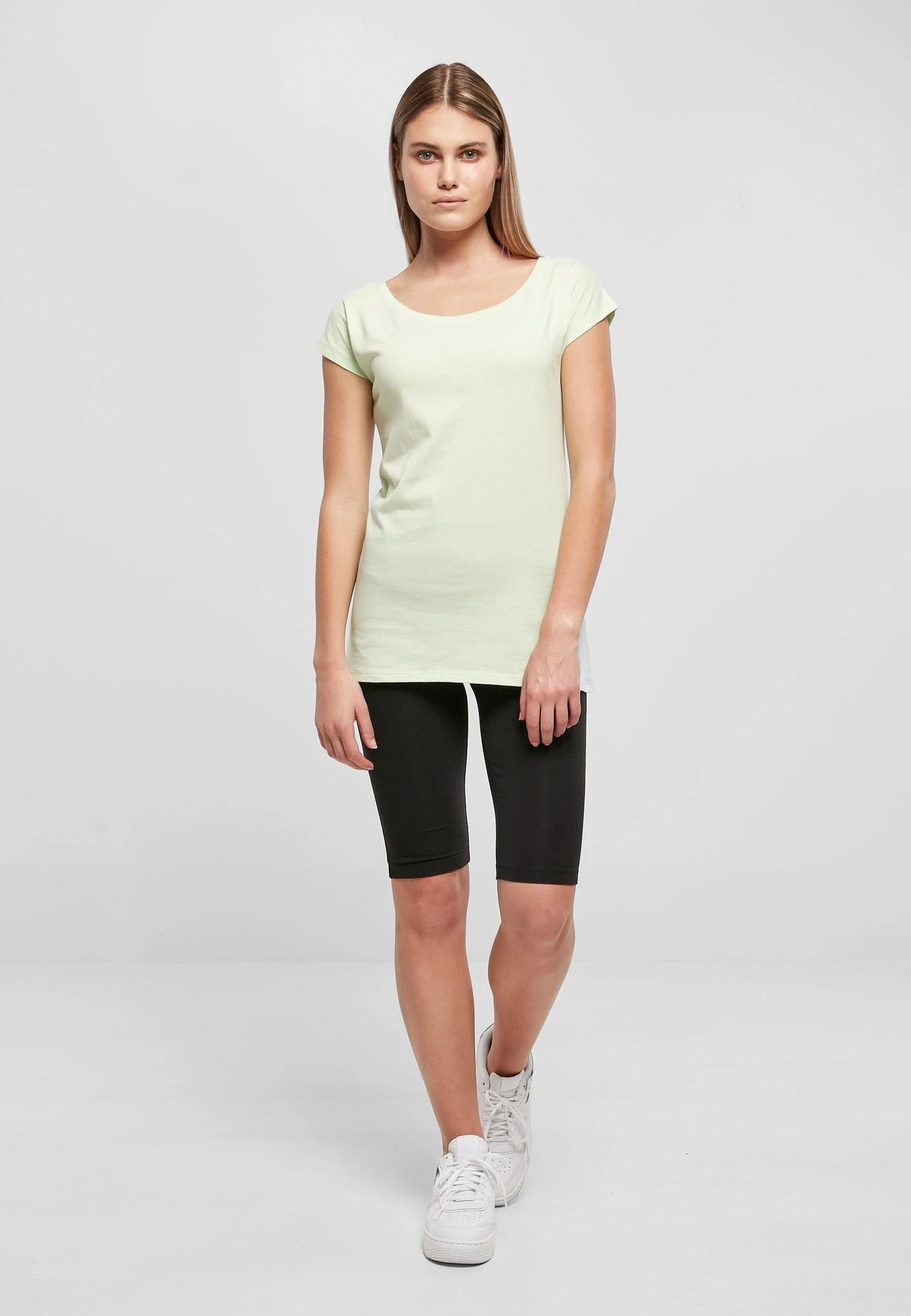 Build Your Brand Ladies Wide Neck Tee